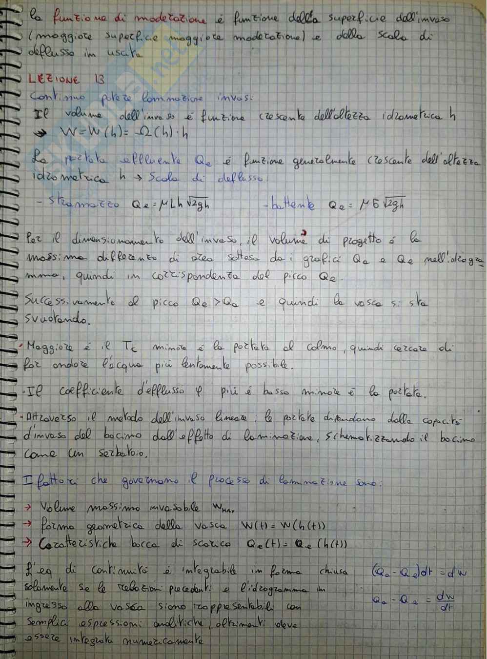 Lezione appunti progettazione Opere idrauliche ed Esercizi d'esame 2° semestre Pag. 66