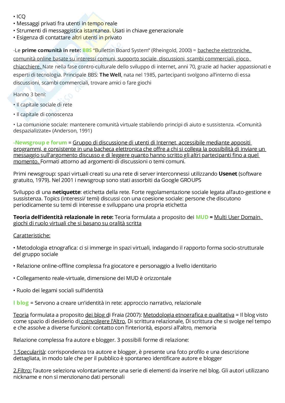 Riassunto esame Digital media, Prof. Locatelli Elisabetta, libro consigliato Media digitali, la storia, i contesti sociali, le narrazioni, Laterza Pag. 26