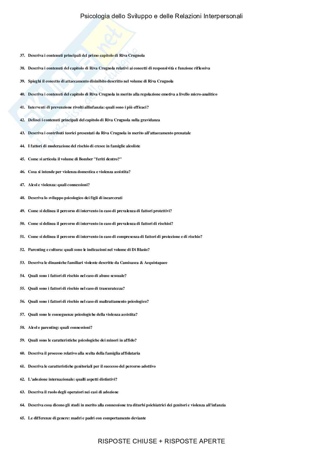 Psicologia dello sviluppo e delle relazioni Interpersonali - Paniere compilato Pag. 6