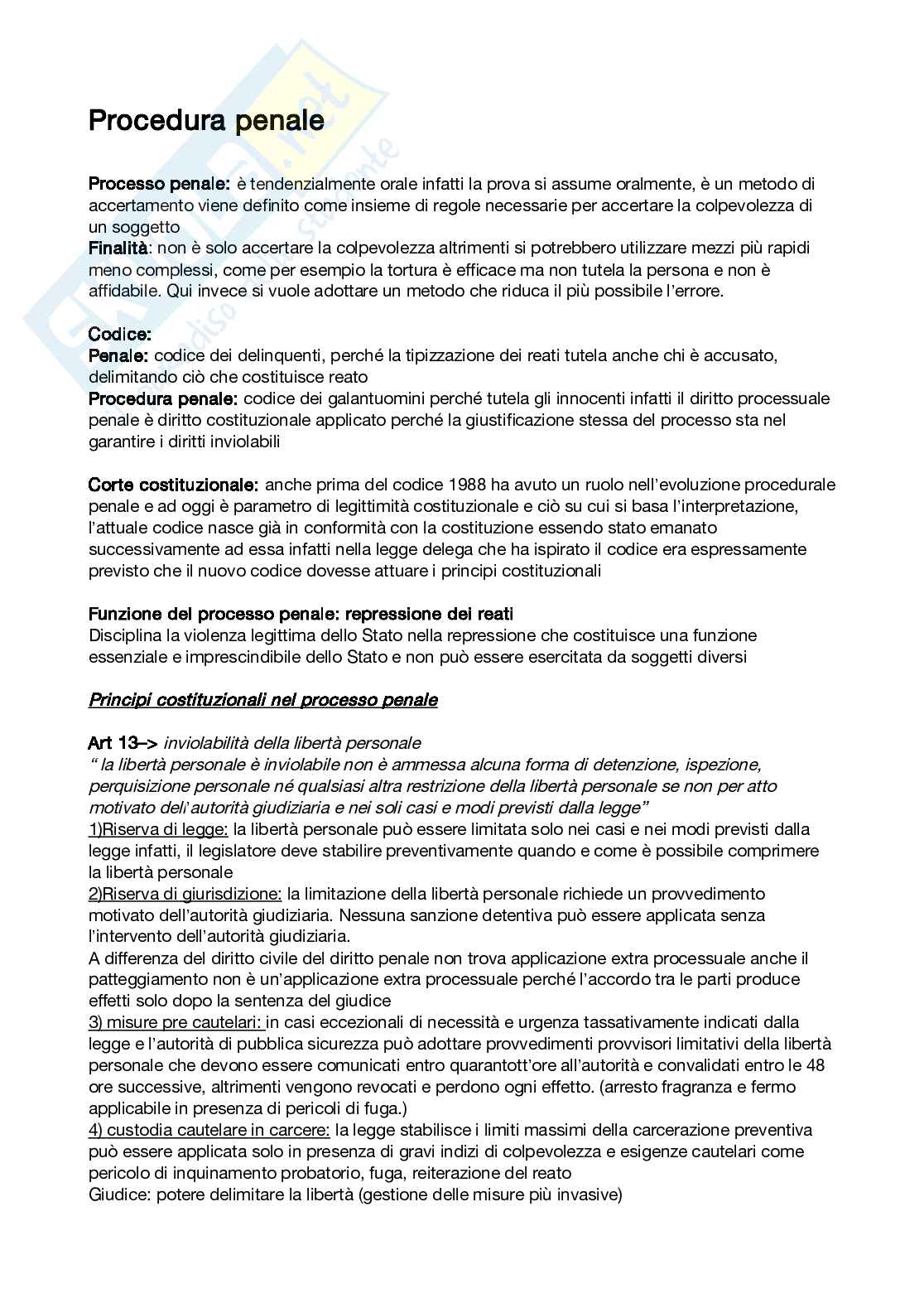 Diritto processuale penale Pag. 1