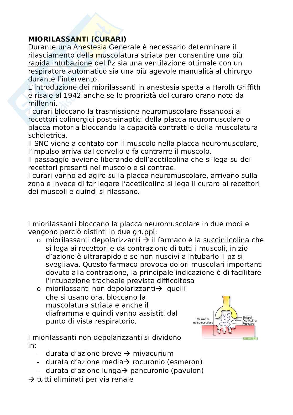 Anestesiologia e terapia antalgica  Pag. 11