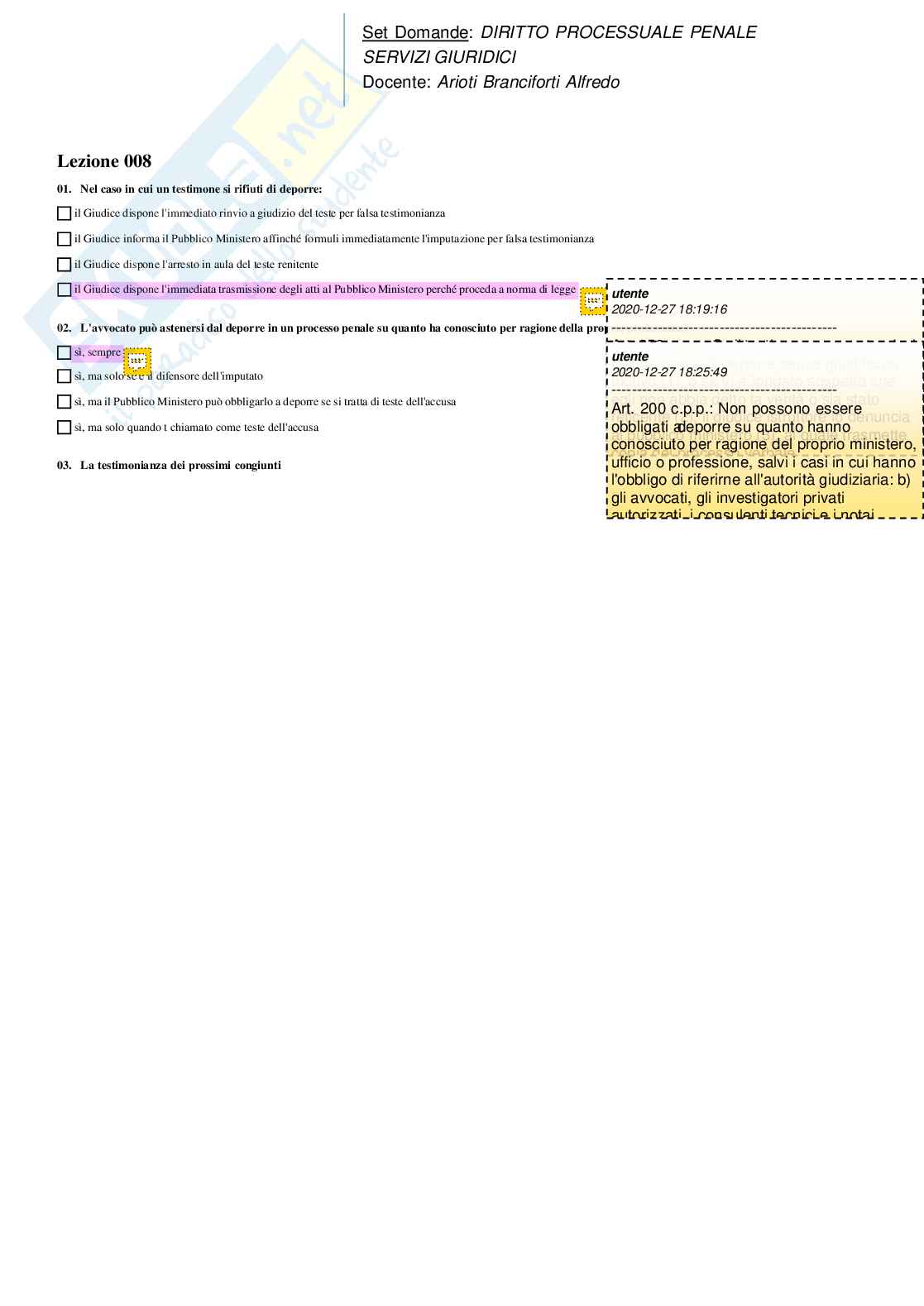 Paniere di Diritto processuale penale Pag. 11