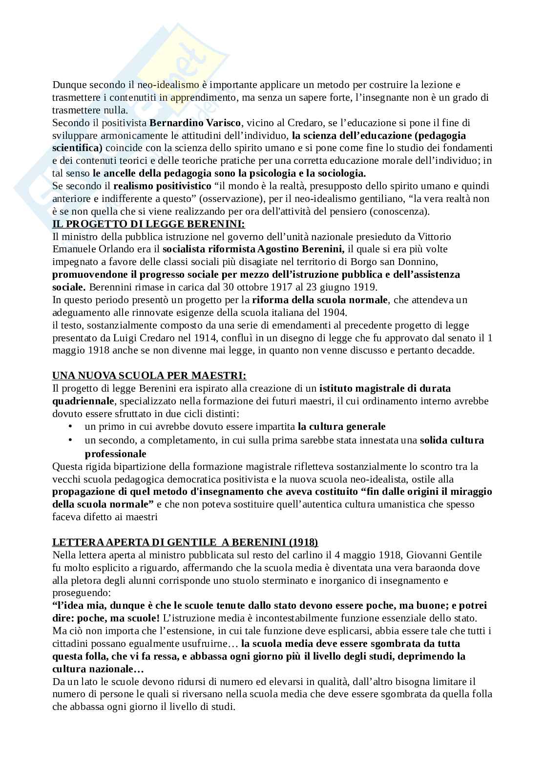Riassunto esame Storia dell'educazione , Prof. Meda Juri, libro consigliato Storia dell'educazione, Ghizzoni, Mattioni Pag. 36