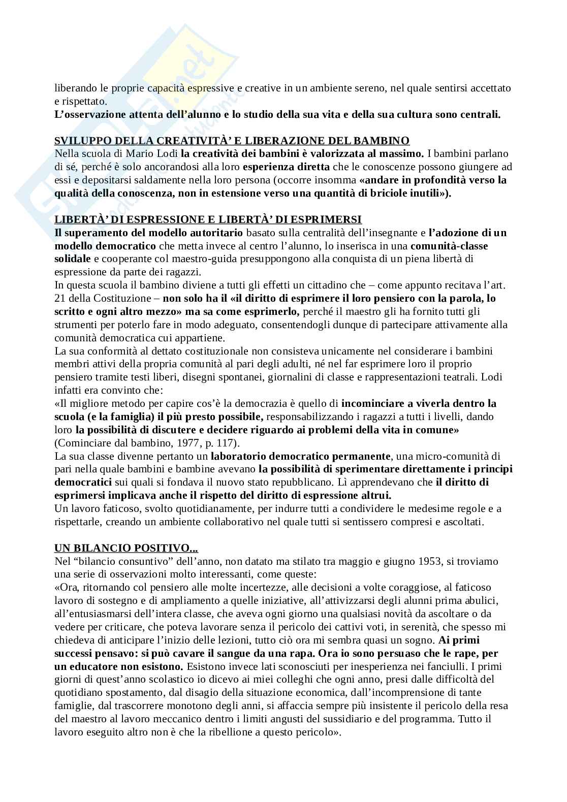 Riassunto esame Storia dell'educazione , Prof. Meda Juri, libro consigliato Storia dell'educazione, Ghizzoni, Mattioni Pag. 56