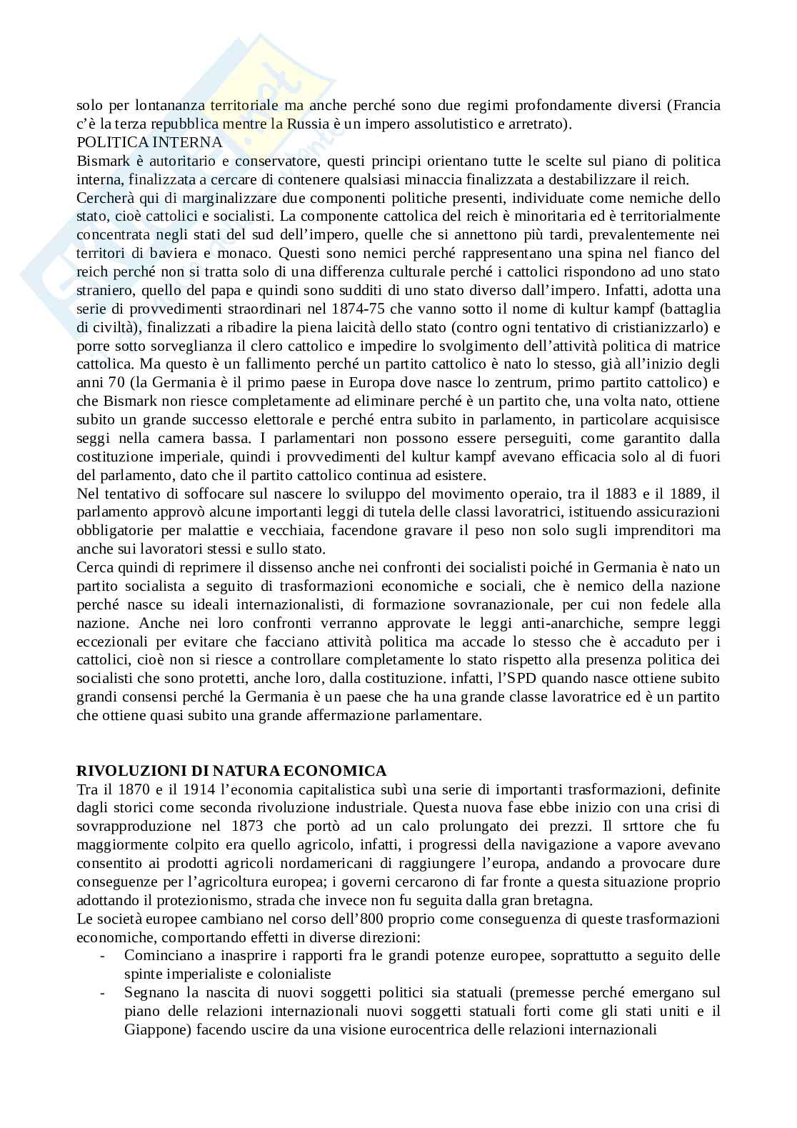 Riassunto esame Storia contemporanea, Prof. Capperucci Vera, libro consigliato Storia Contemporanea, L'Ottocento , Sabatucci, Vidotto  Pag. 36