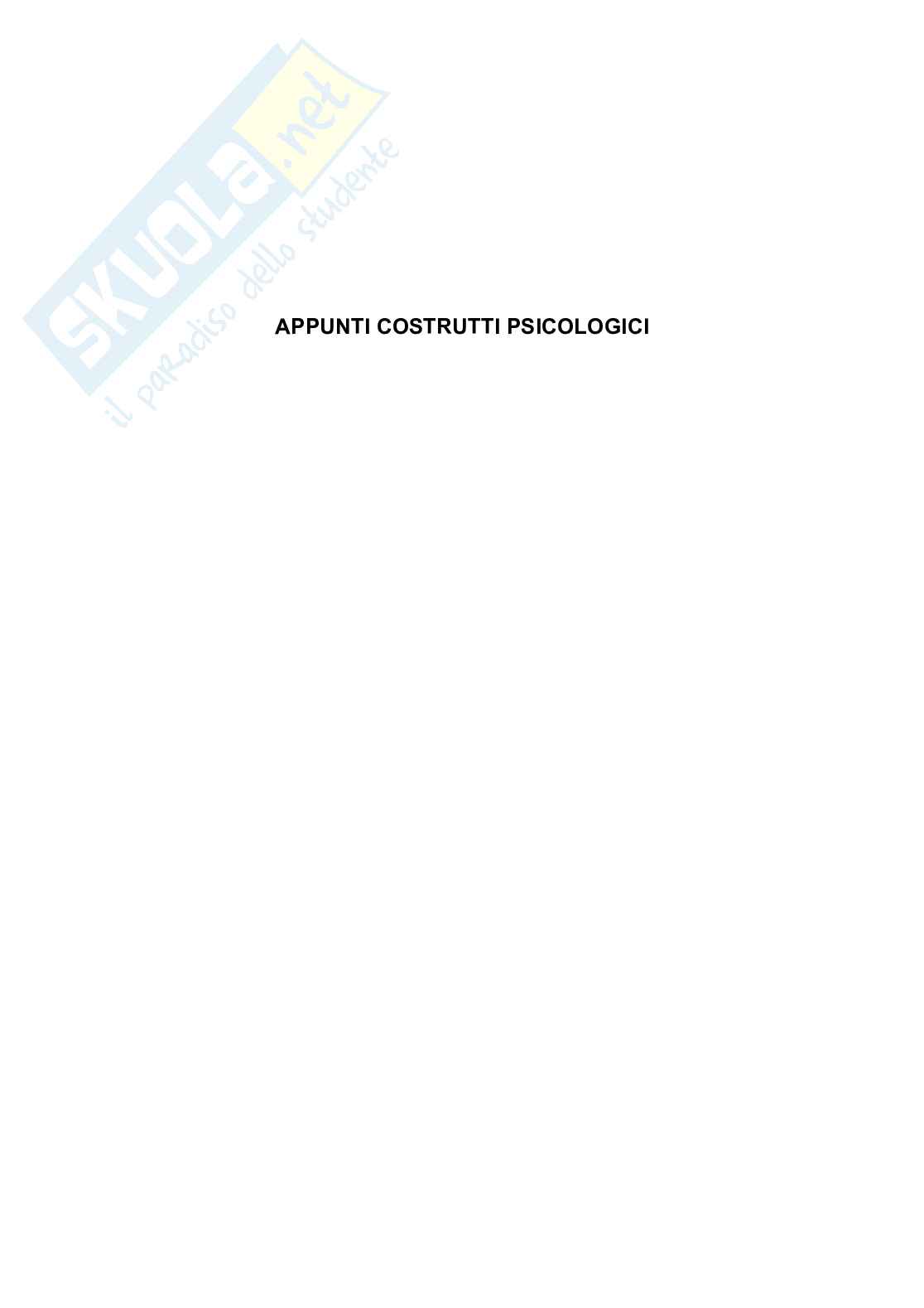 Appunti sui costrutti psicologici Pag. 1