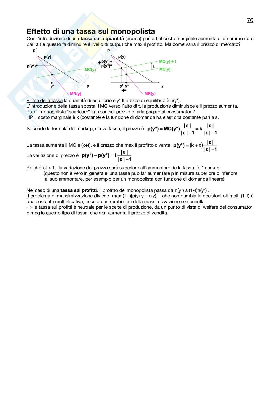 Riassunto esame Microeconomia, Prof. Quercia Simone, libro consigliato Microeconomia, Hal R Varian Pag. 76