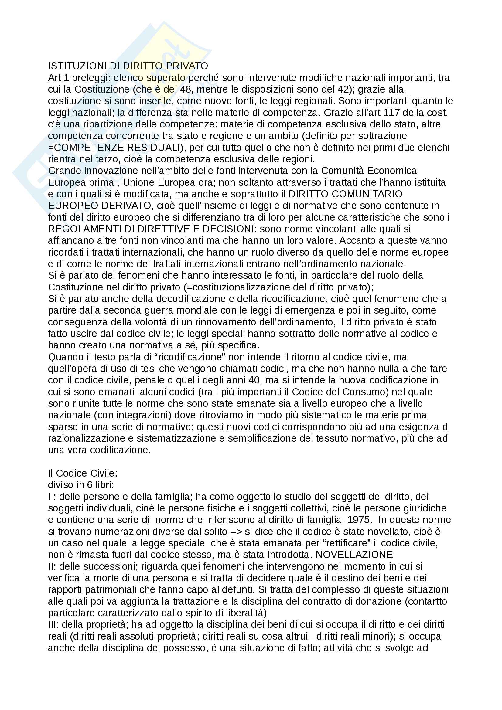 Diritto Privato Pag. 1