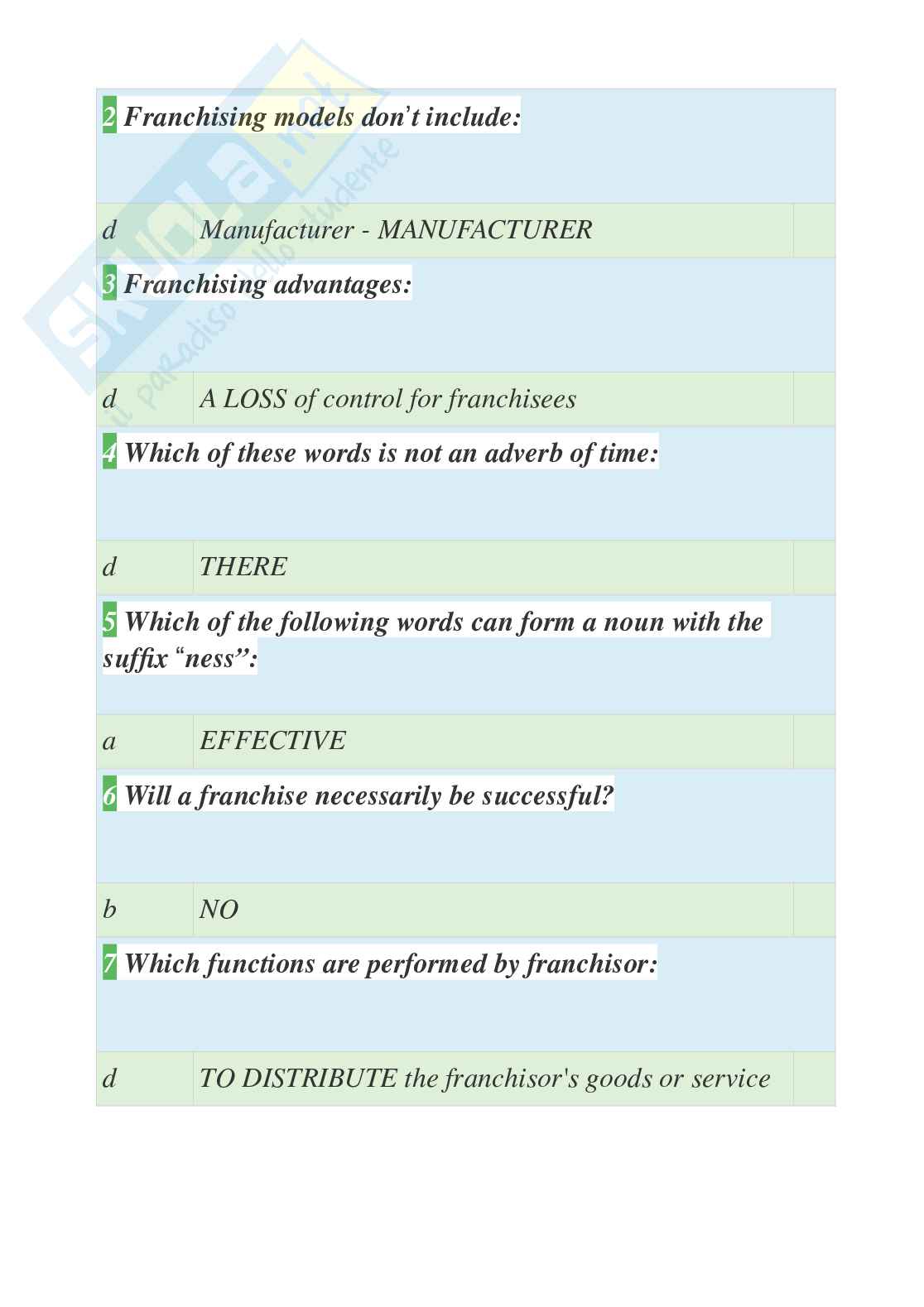 Tutte le 520 domande e risposte esame di Lingua inglese - 43 Pagine - Aggiornate a Novembre 2022 Pag. 26