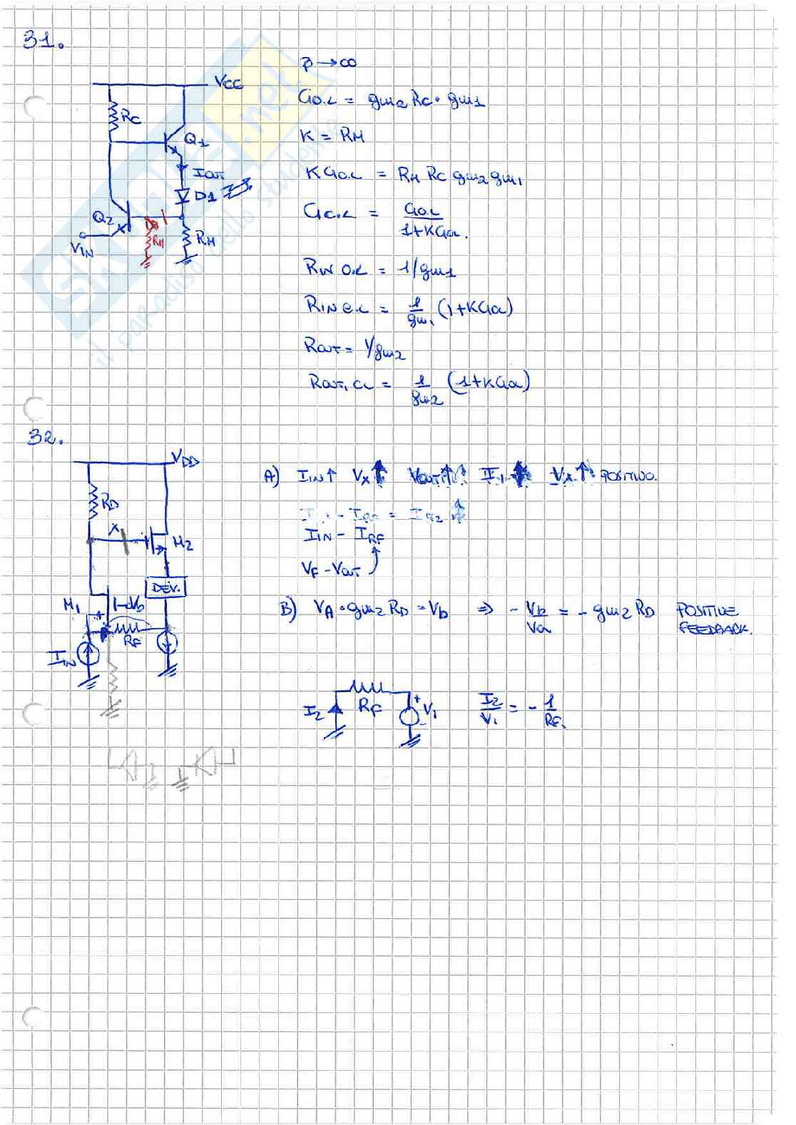 Appunti ed esercizi svolti di Elettronica I, Feedback: Parte 2 Pag. 1