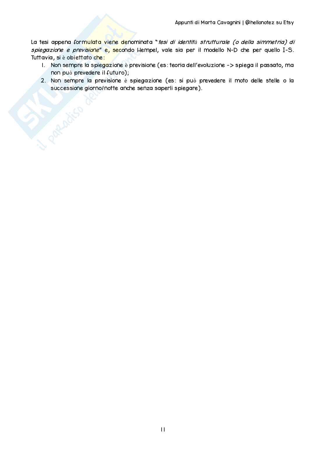 Riassunto esame Filosofia delle scienze, Prof. Lo Dico Giuseppe, libro consigliato Epistemologia delle scienze umane, A. Corradini Pag. 11