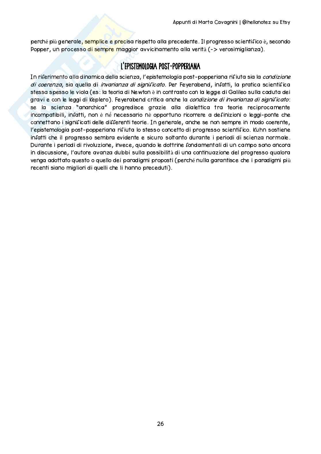 Riassunto esame Filosofia delle scienze, Prof. Lo Dico Giuseppe, libro consigliato Epistemologia delle scienze umane, A. Corradini Pag. 26