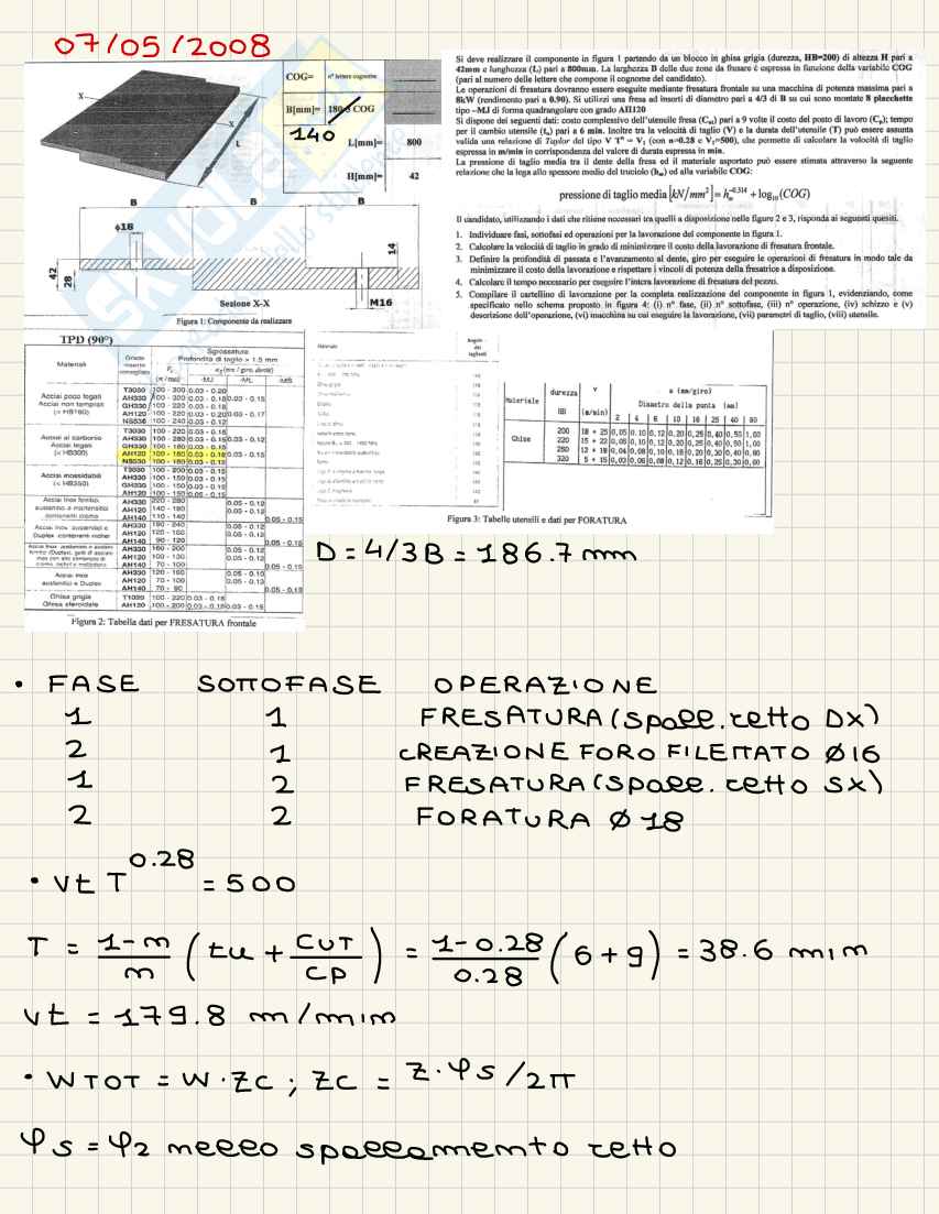 Tracce svolte di Tecnologia meccanica sull'asportazione di truciolo - Parte 1 Pag. 1