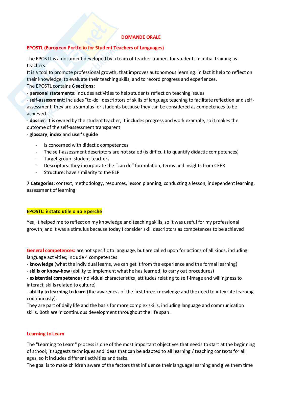 Laboratorio di lingua inglese (B024353) - Portfolio, esame scritto e orale, fonologia | SFP Notes Vol. 32 Pag. 1