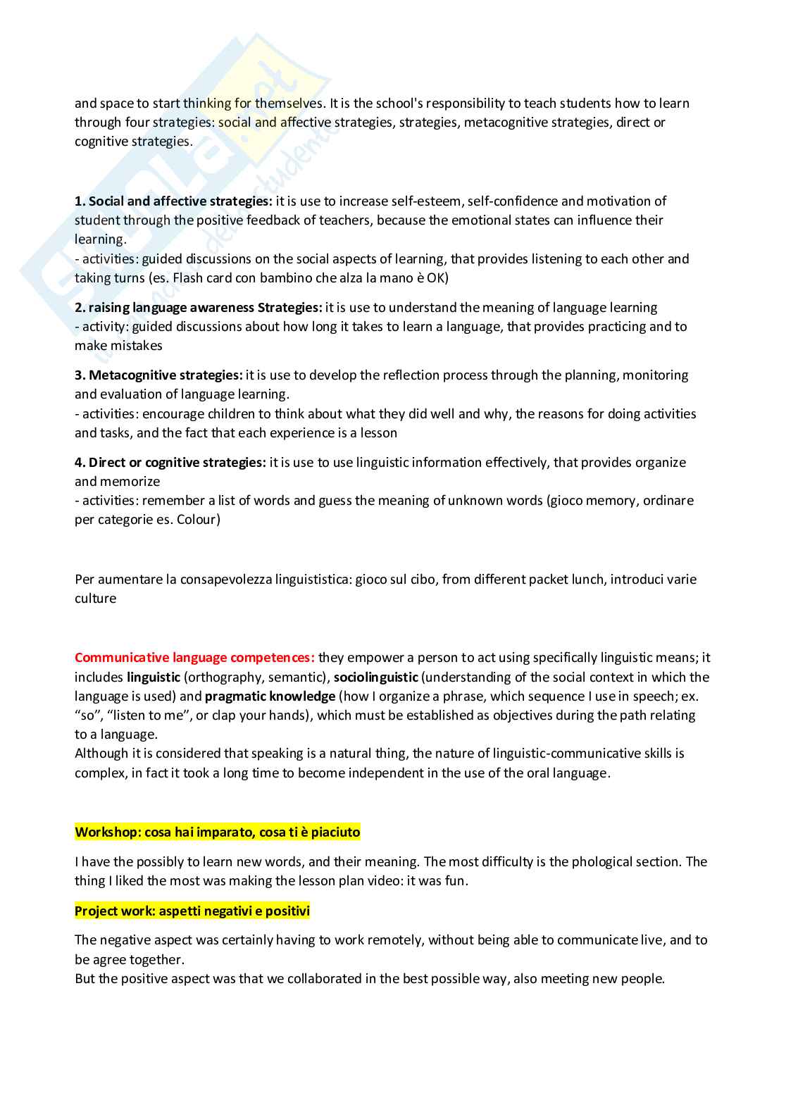 Laboratorio di lingua inglese (B024353) - Portfolio, esame scritto e orale, fonologia | SFP Notes Vol. 32 Pag. 2