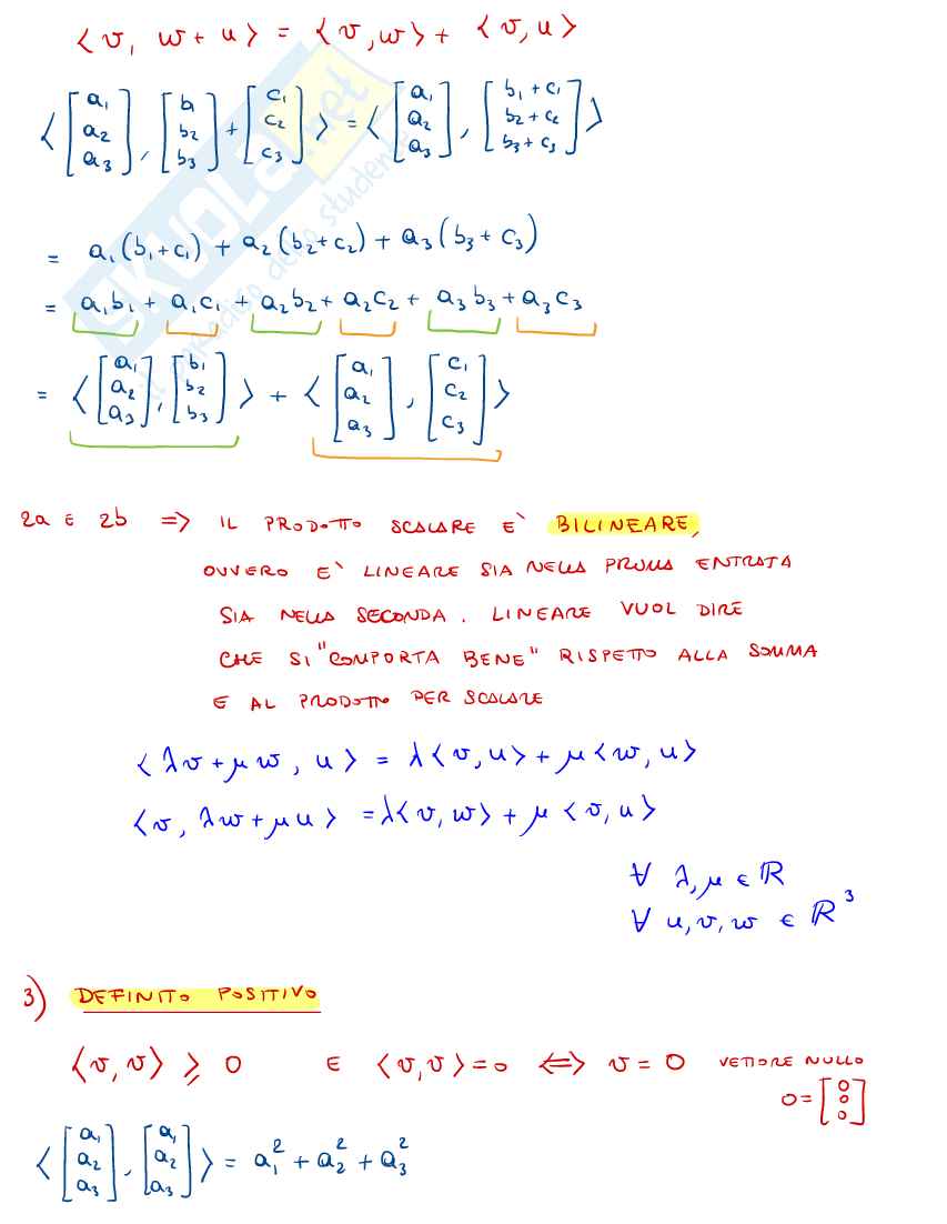 Appunti di Algebra lineare e geometria sul prodotto scalare Pag. 6