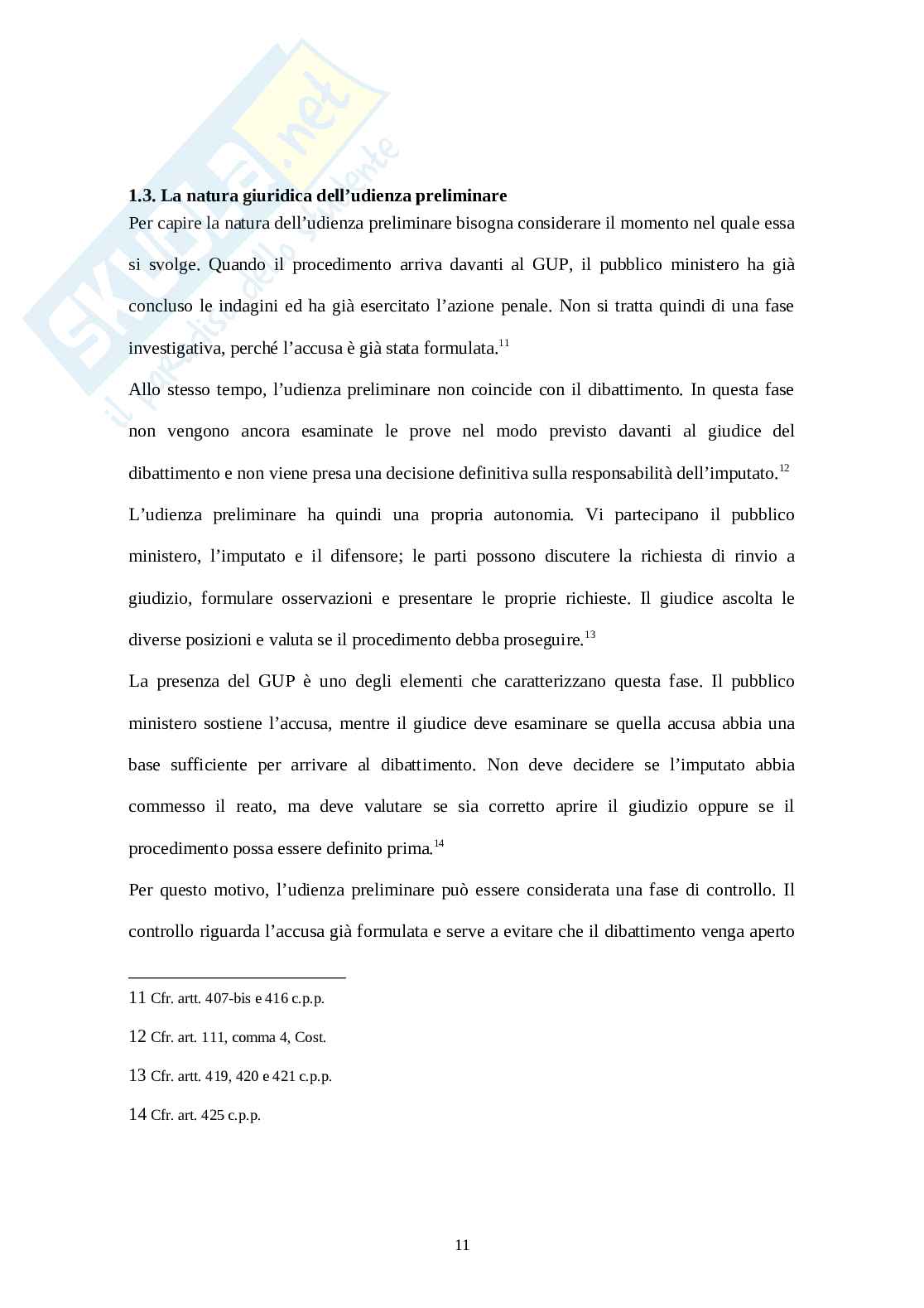 L’udienza preliminare: funzioni e modalità Pag. 11