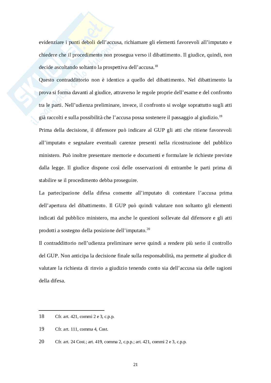 L’udienza preliminare: funzioni e modalità Pag. 21