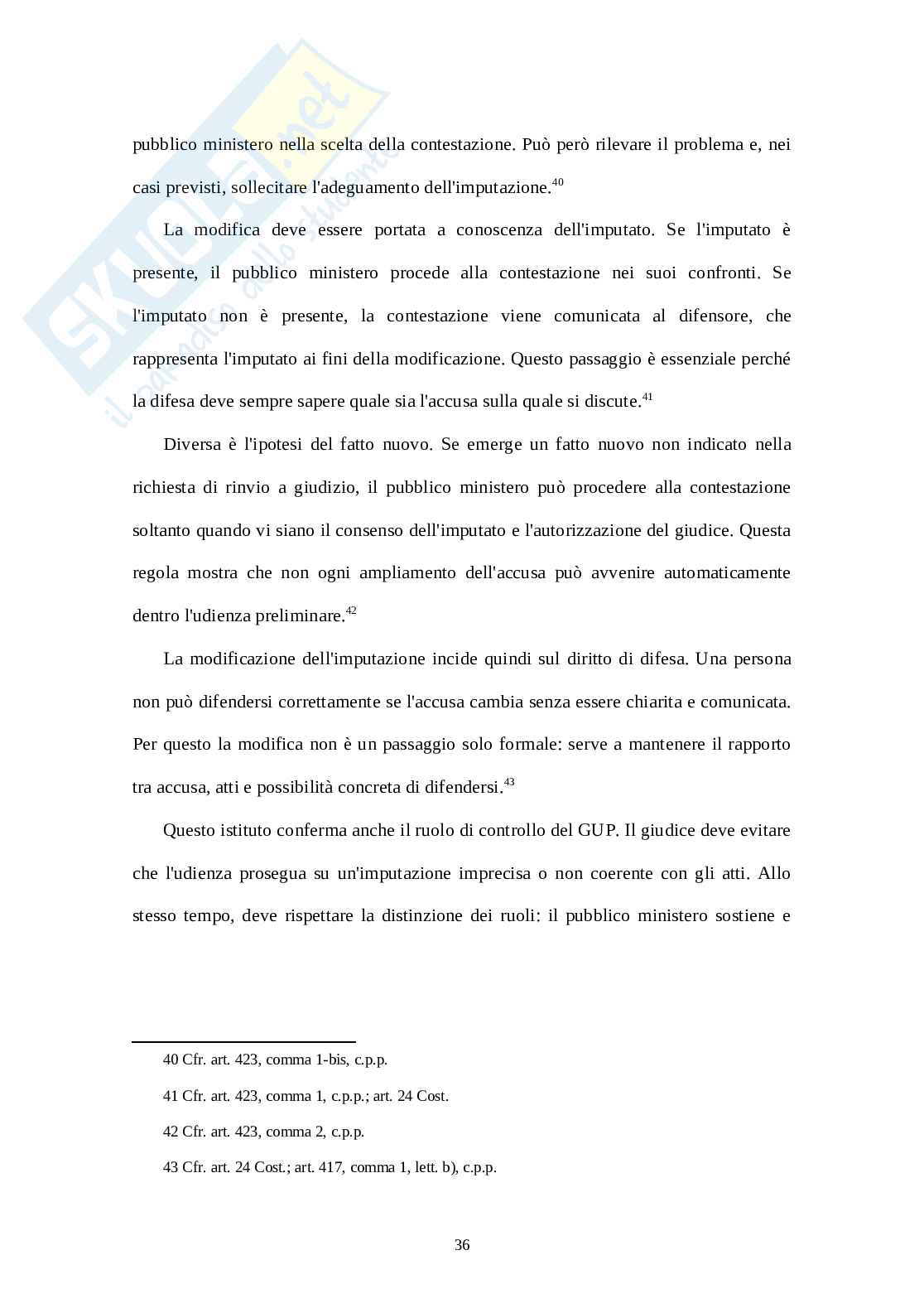 L’udienza preliminare: funzioni e modalità Pag. 36