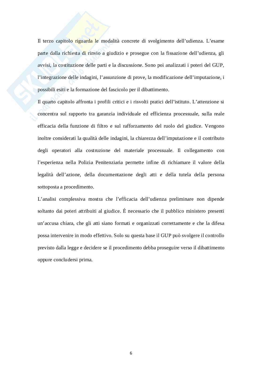 L’udienza preliminare: funzioni e modalità Pag. 6