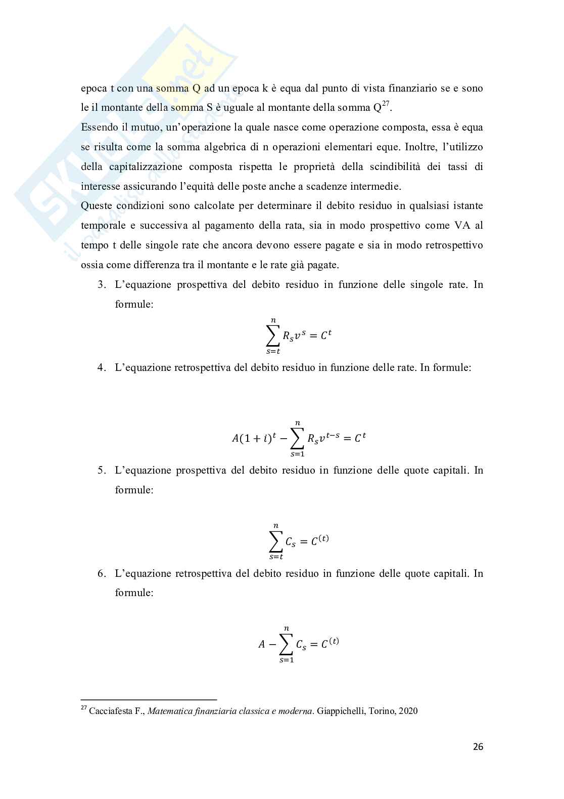 Valutazione della sostenibilità di un mutuo: analisi finanziaria Pag. 26