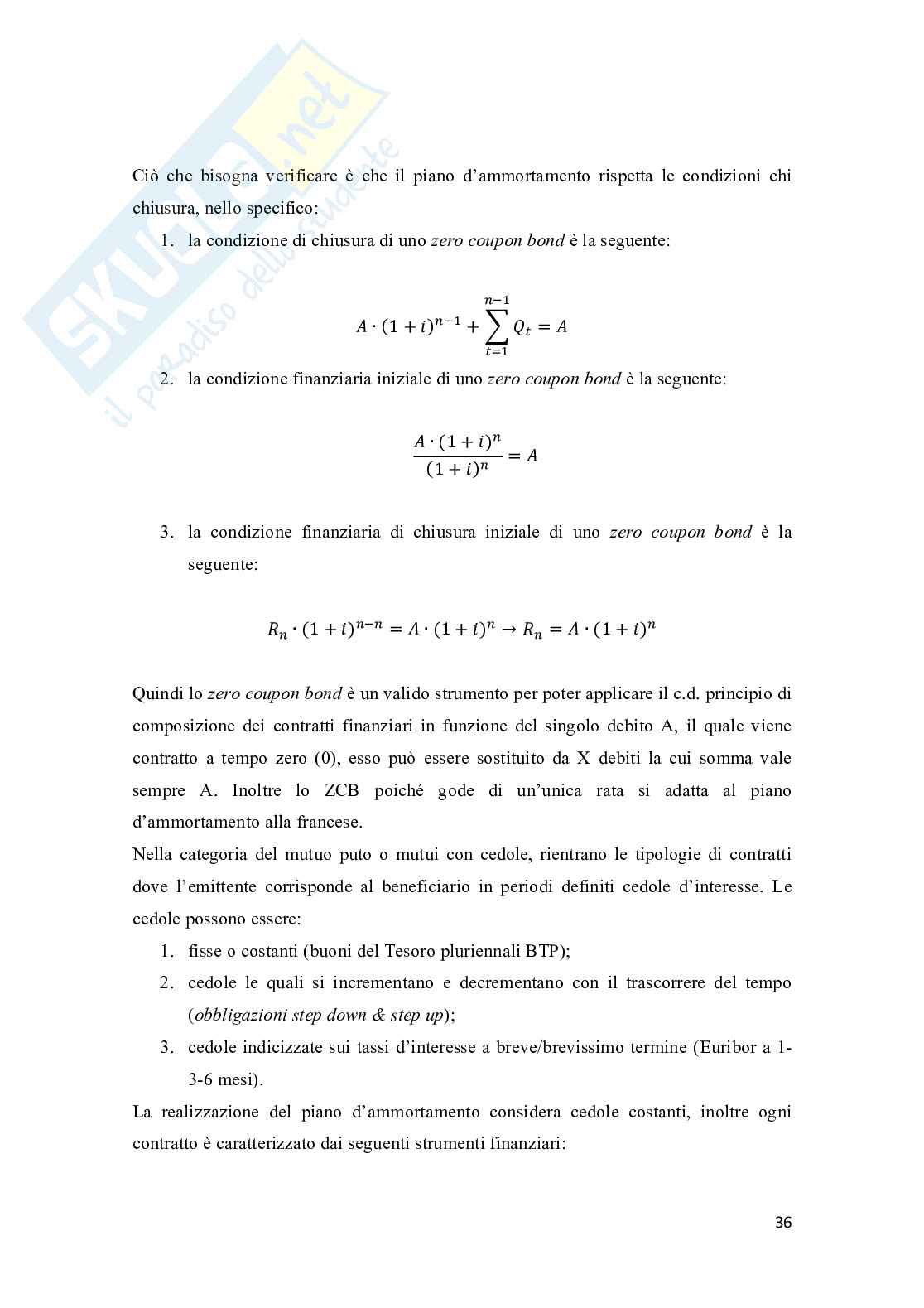 Valutazione della sostenibilità di un mutuo: analisi finanziaria Pag. 36