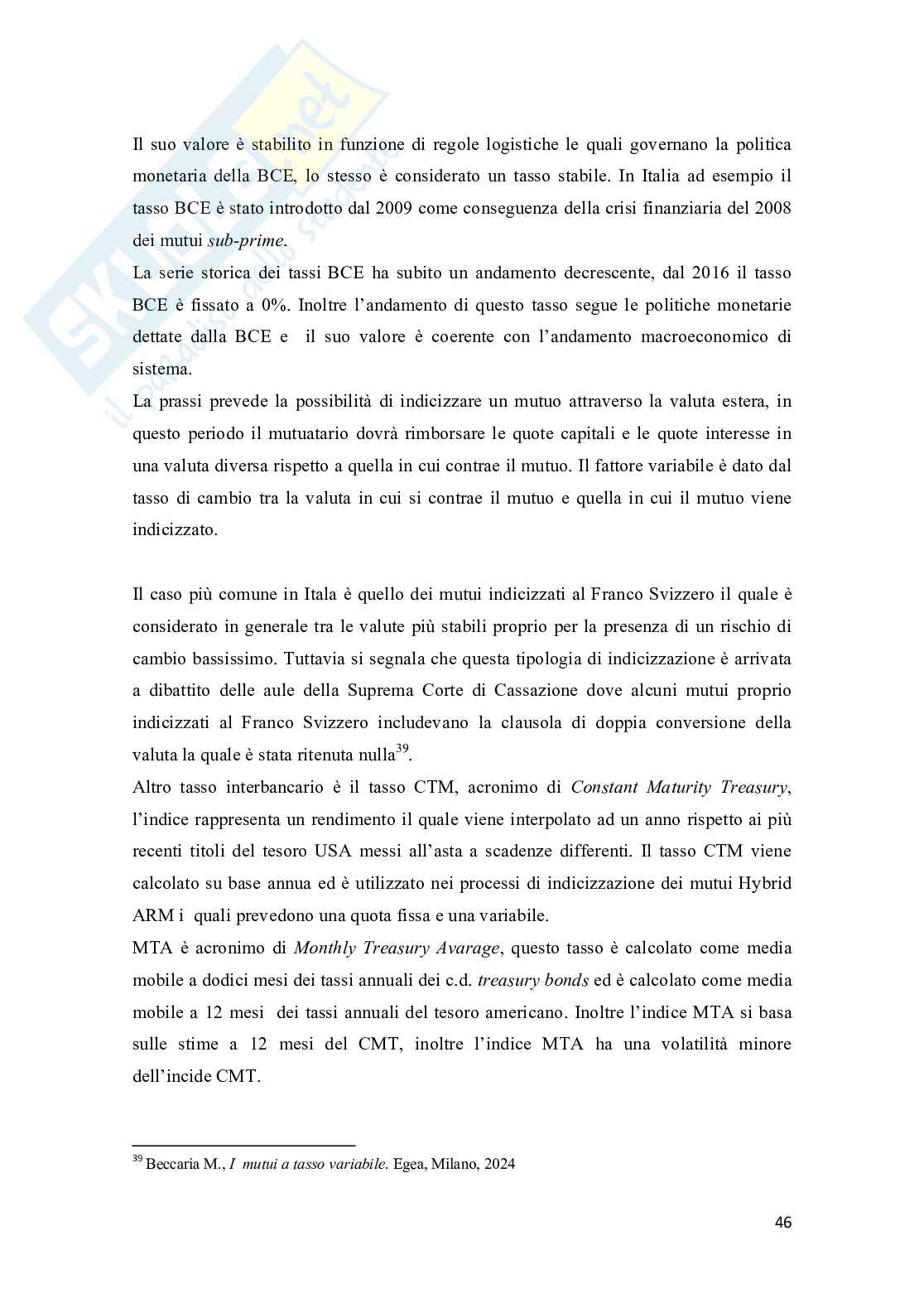 Valutazione della sostenibilità di un mutuo: analisi finanziaria Pag. 46