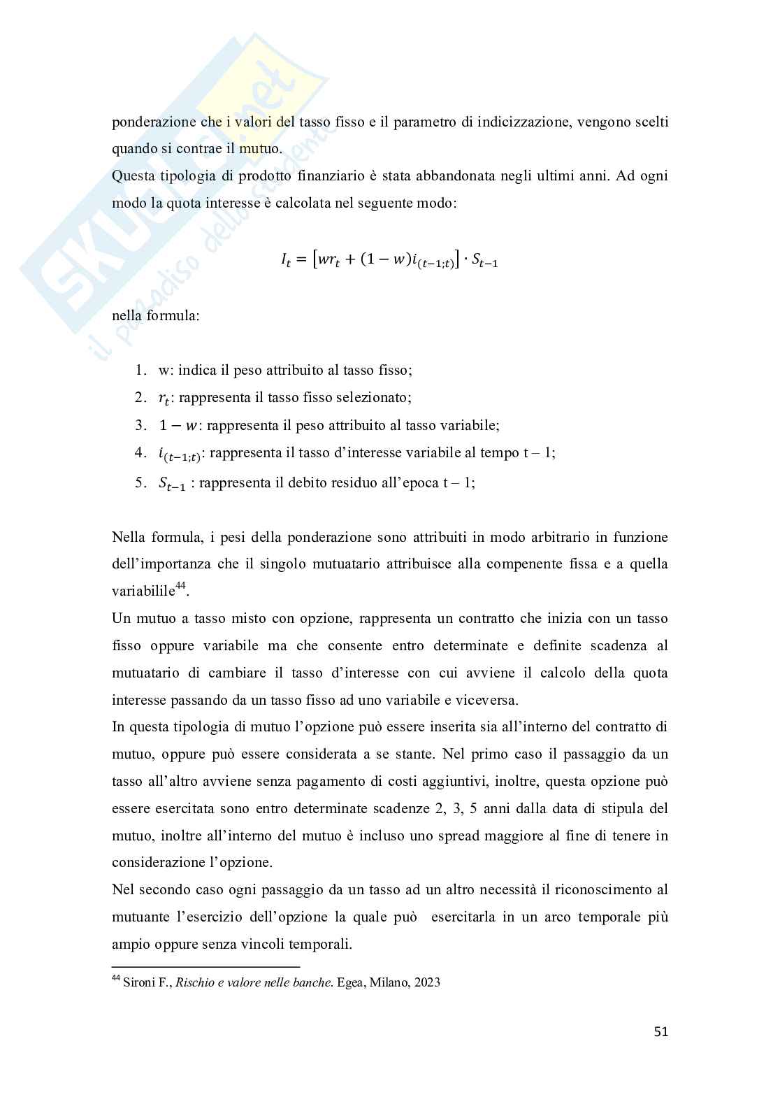 Valutazione della sostenibilità di un mutuo: analisi finanziaria Pag. 51