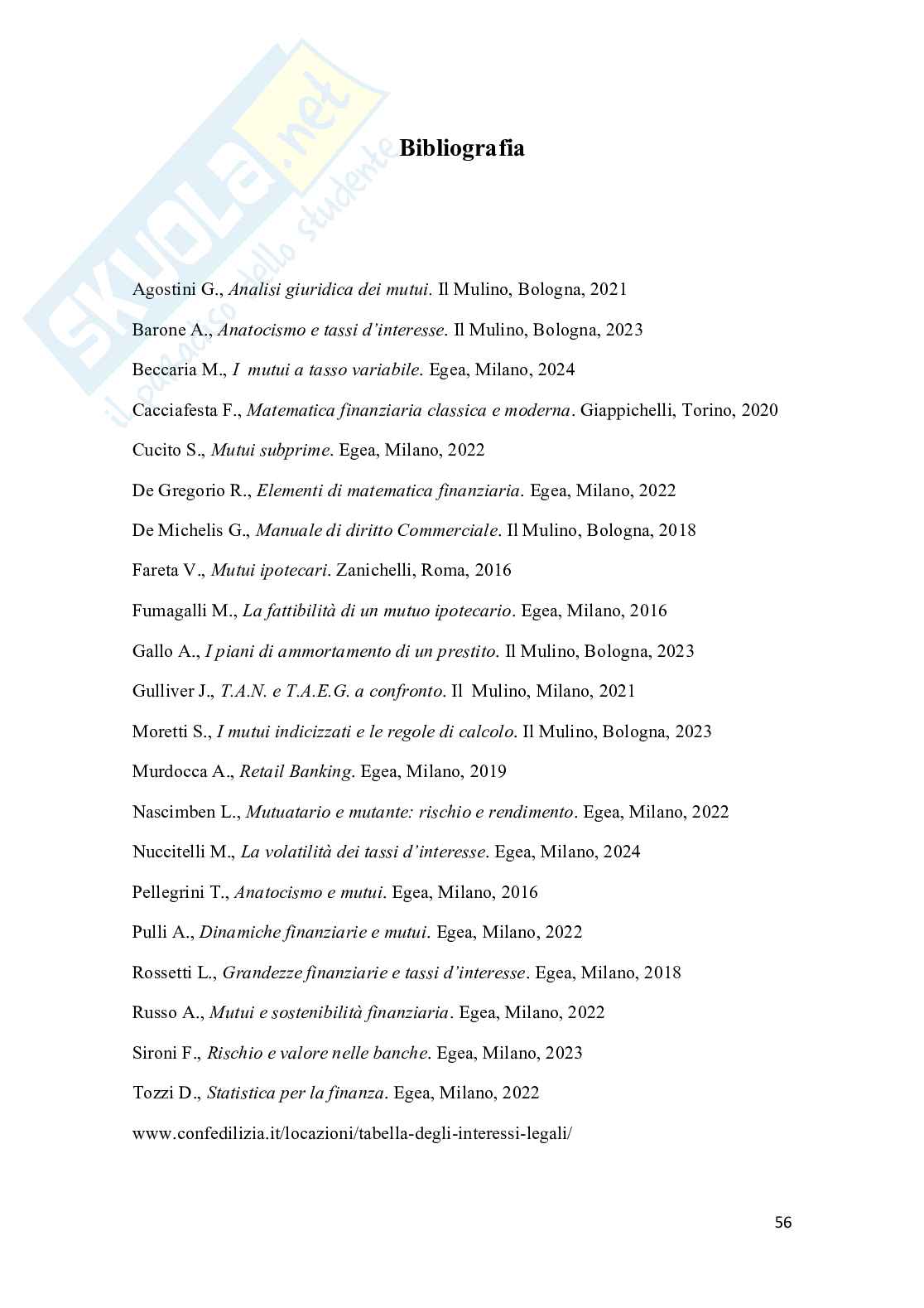 Valutazione della sostenibilità di un mutuo: analisi finanziaria Pag. 56