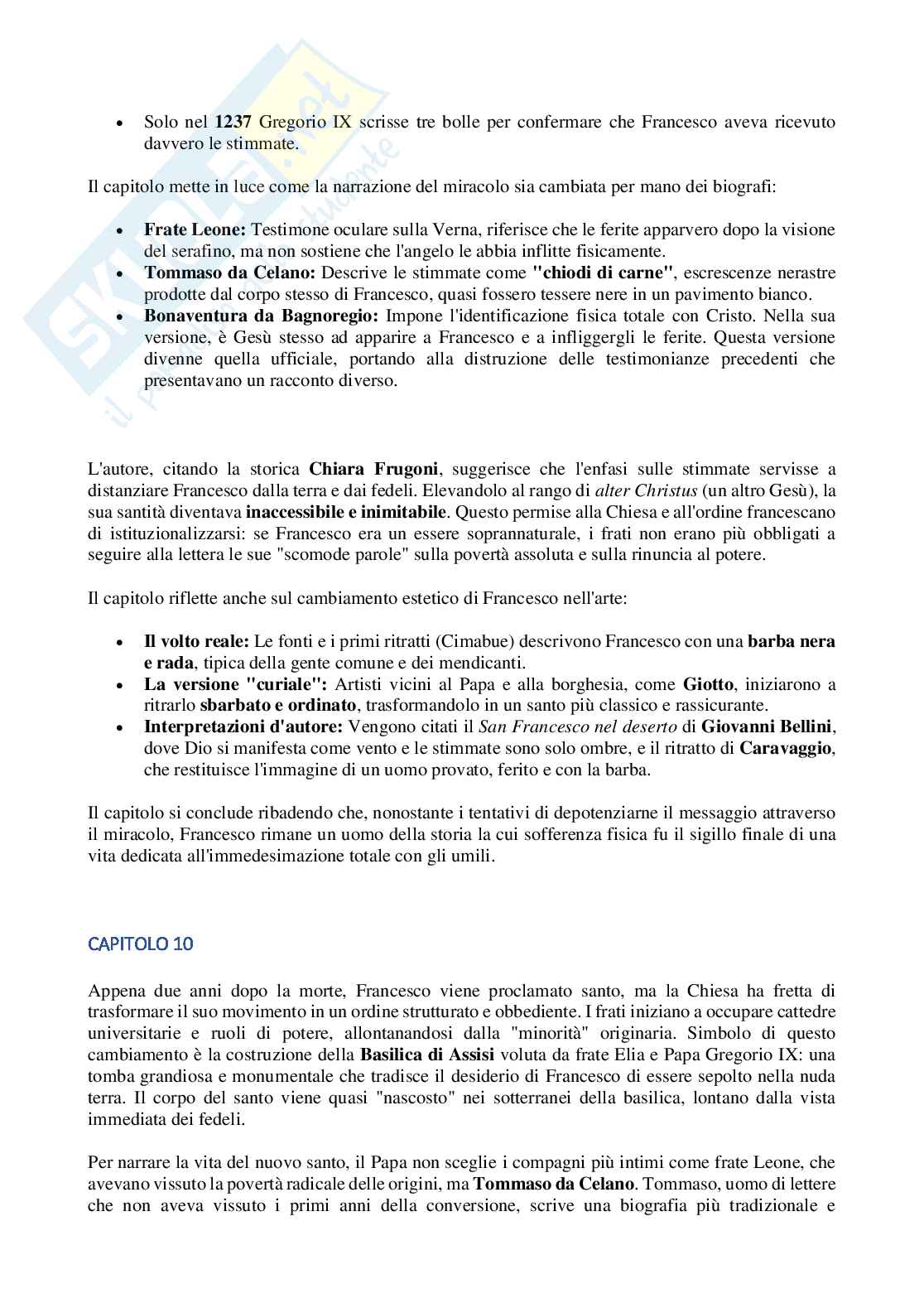 Riassunto esame Religione, società e culture nel medioevo, Prof. Michetti Raimondo, libro consigliato Francesco, il primo italiano, Cazzullo Pag. 11