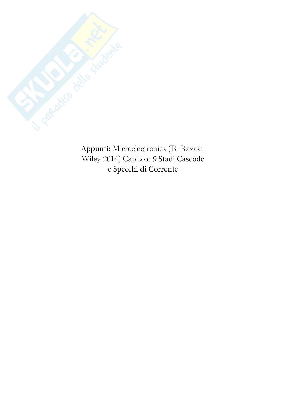  Appunti Elettronica analogica sugli stadi Cascode  Pag. 1