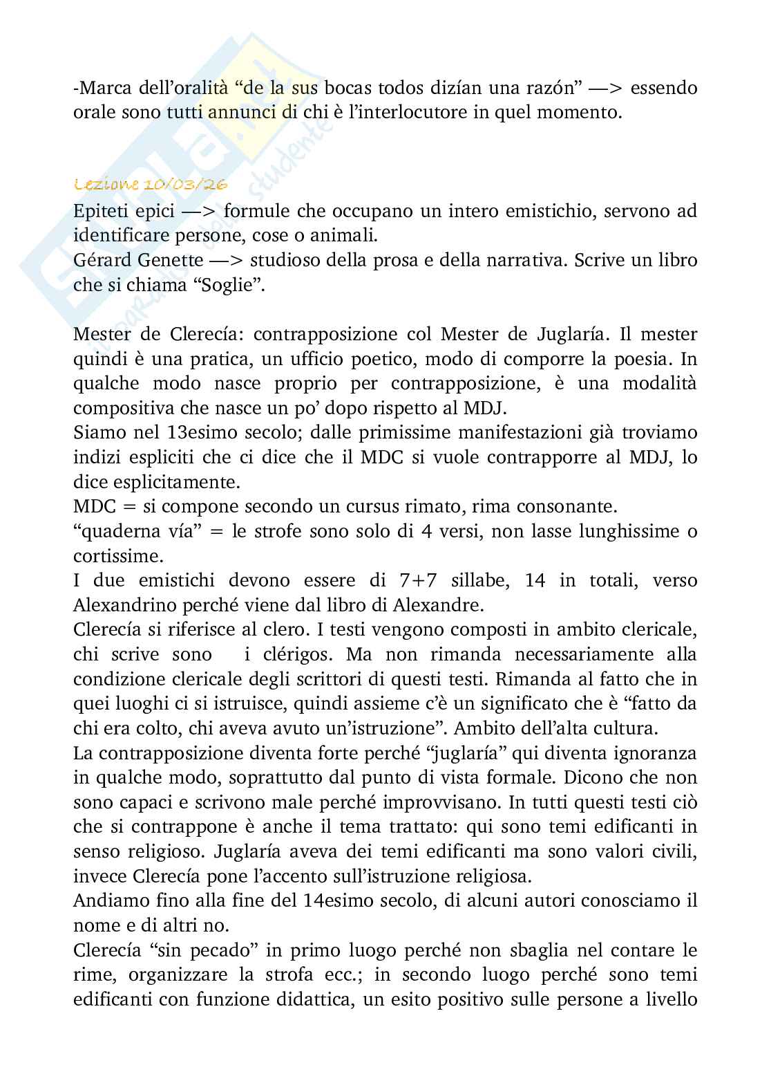 Appunti di Letteratura spagnola I  Pag. 11