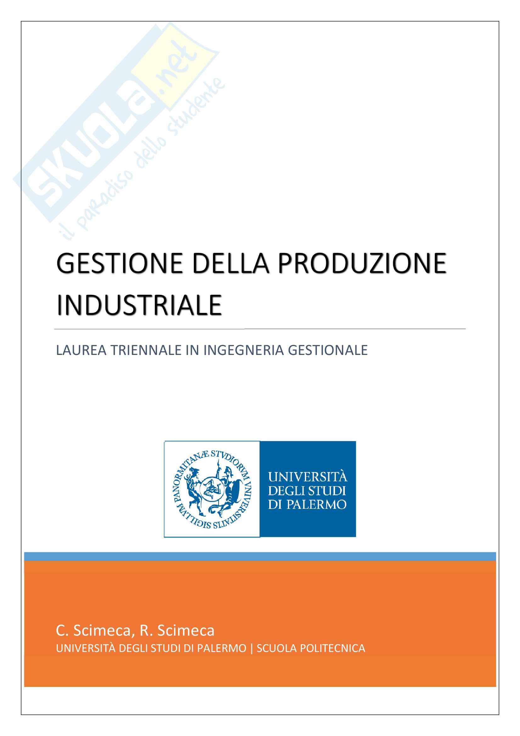 Lezioni Appunti Di Gestione Della Produzione Industriale