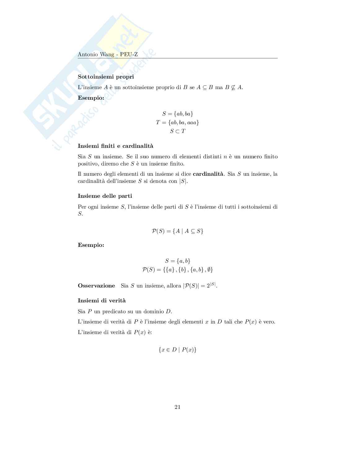Metodi matematici per l'informatica – Appunti logica, insiemi e induzione, appunti di logica matematica Pag. 21