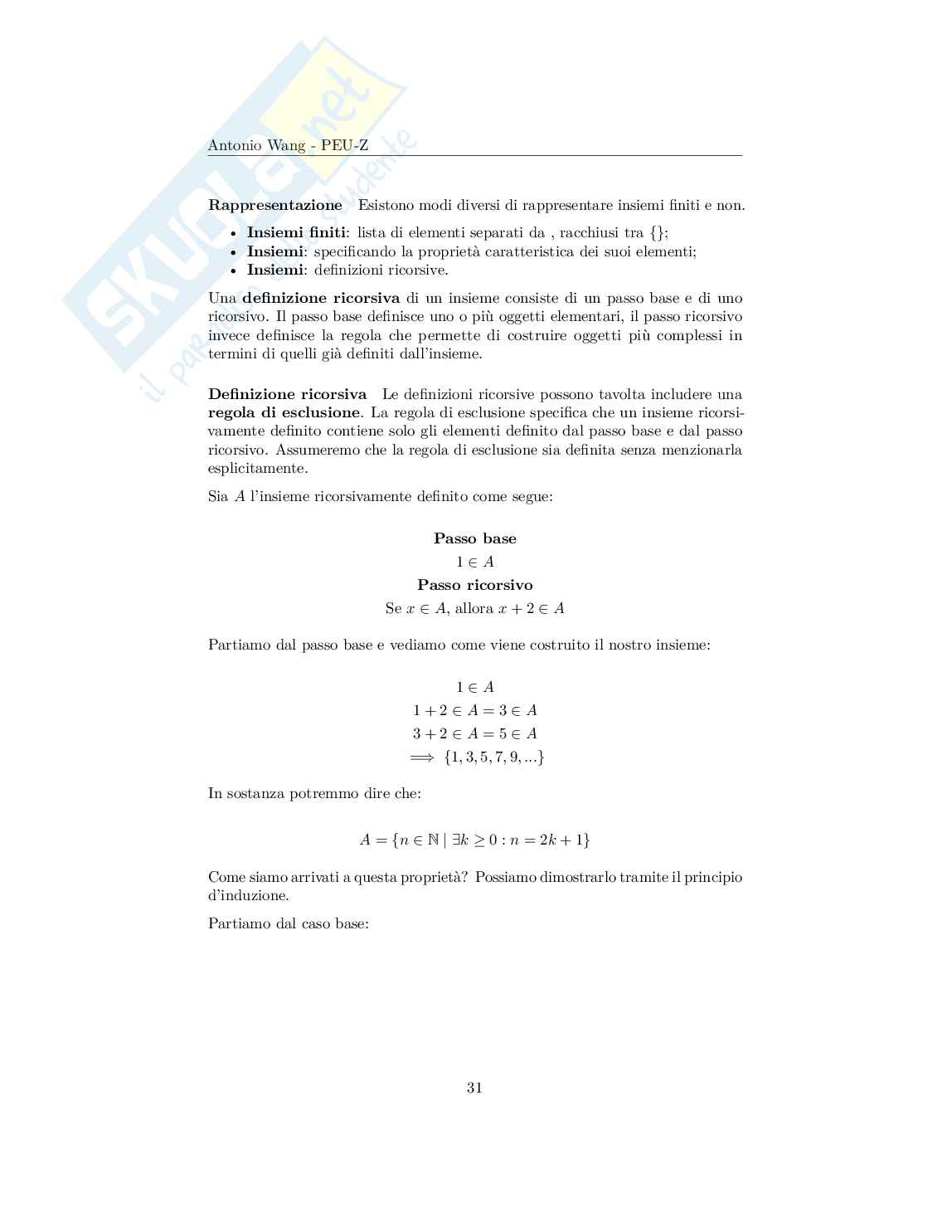 Metodi matematici per l'informatica – Appunti logica, insiemi e induzione, appunti di logica matematica Pag. 31