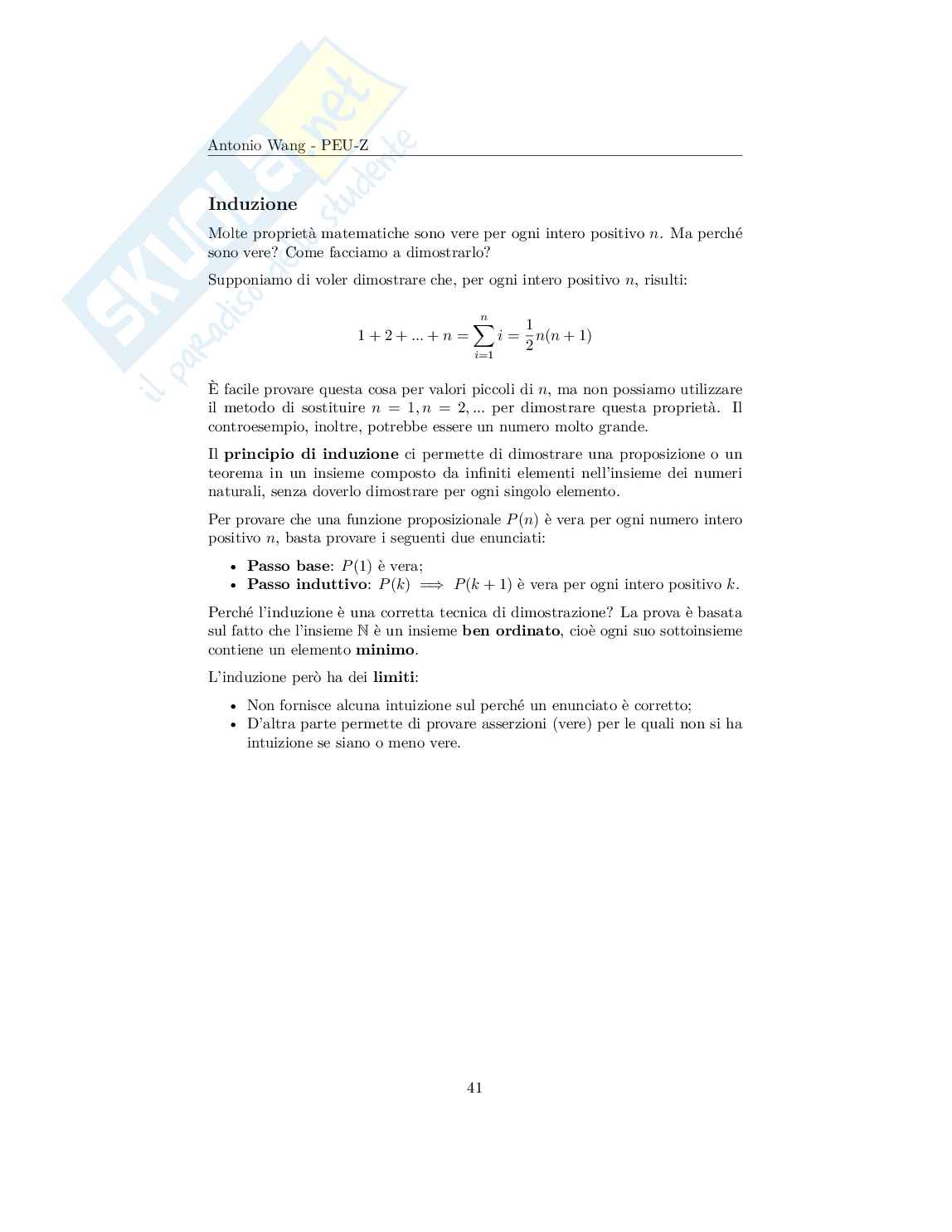 Metodi matematici per l'informatica – Appunti logica, insiemi e induzione, appunti di logica matematica Pag. 41