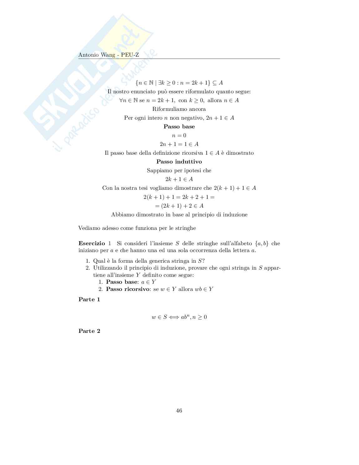 Metodi matematici per l'informatica – Appunti logica, insiemi e induzione, appunti di logica matematica Pag. 46