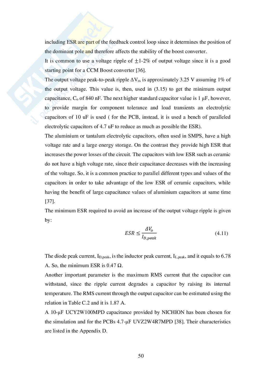 Progettazione e analisi di un convertitore DC/DC Boost per sistemi fotovoltaici Pag. 61