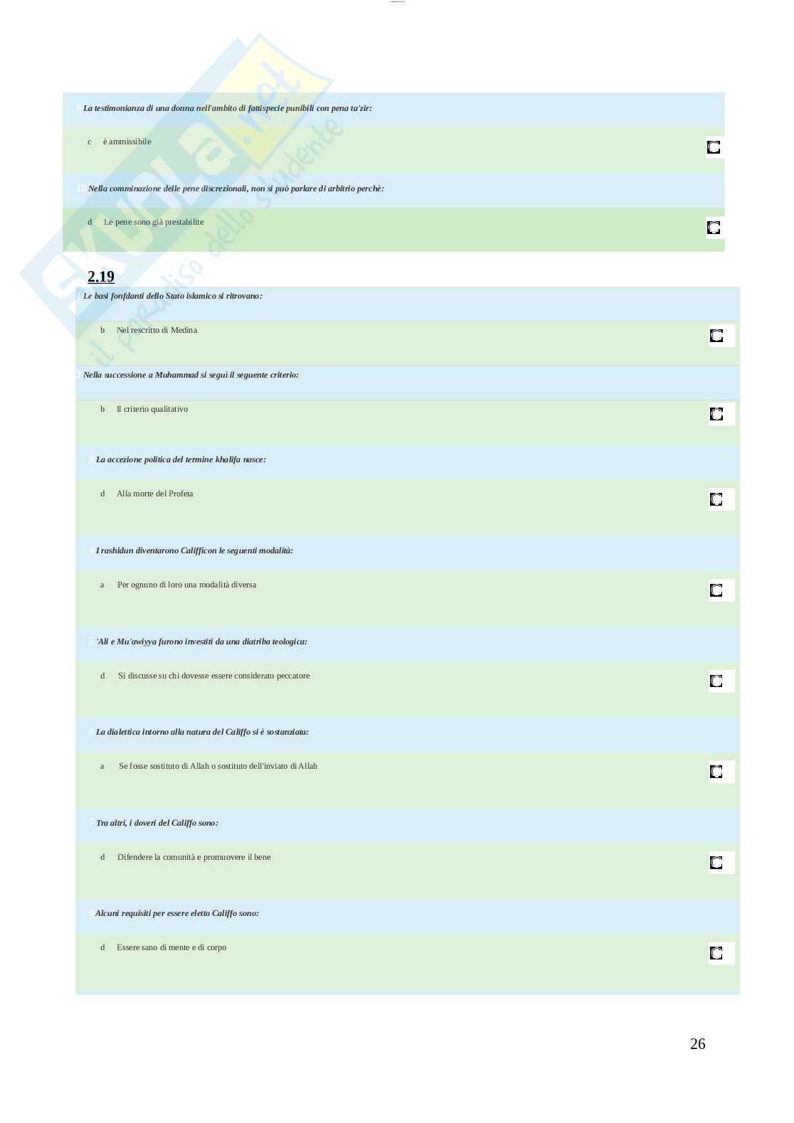 Paniere esame Diritto ecclesiastico Pag. 26