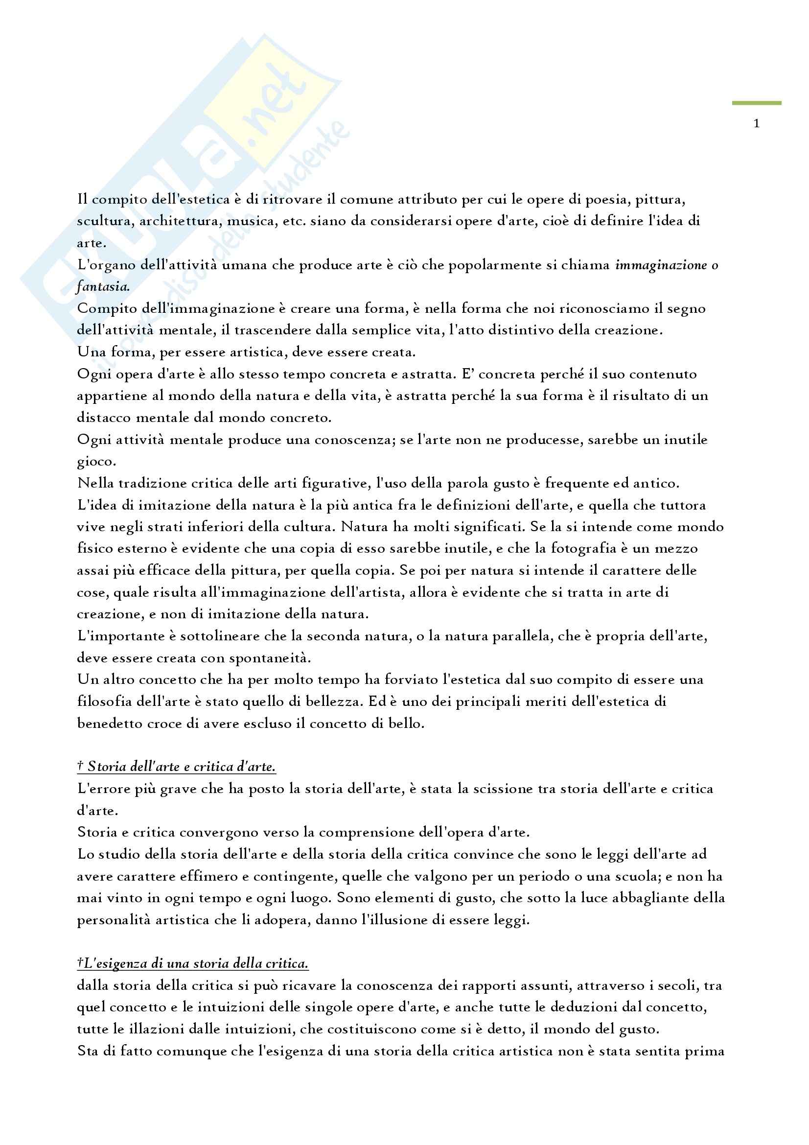 Riassunto esame Storia Critica dell'Arte, prof. Valeri, libro consigliato Storia Critica dell'Arte, Venturi Pag. 1