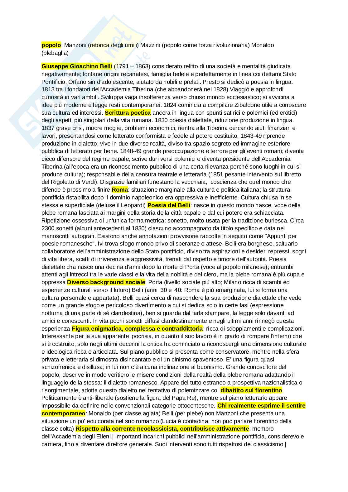 Appunti e schemi generali di Letteratura italiana  Pag. 11