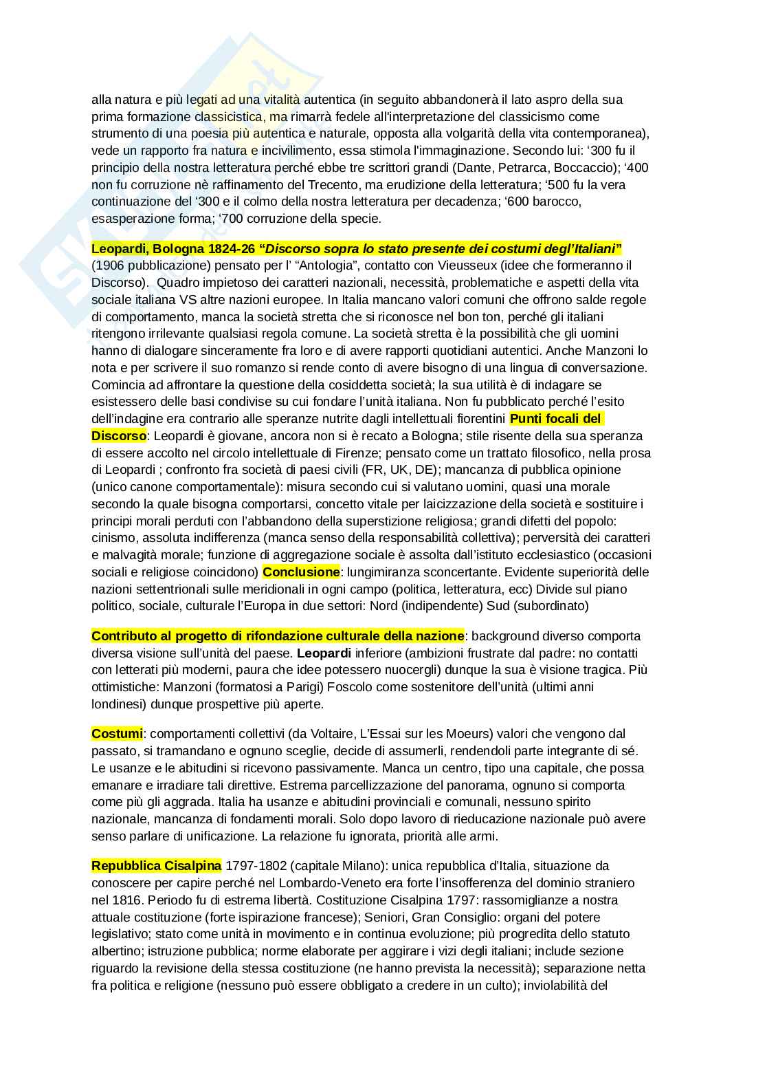 Appunti e schemi generali di Letteratura italiana  Pag. 2