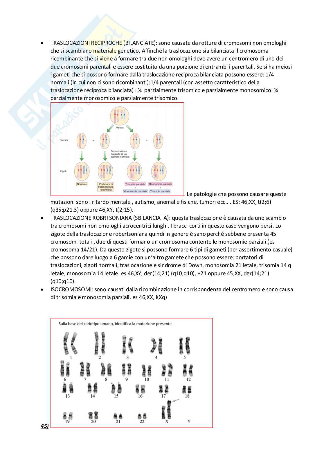Riassunto Genetica (con esercizi di ricapitolazione) Pag. 56