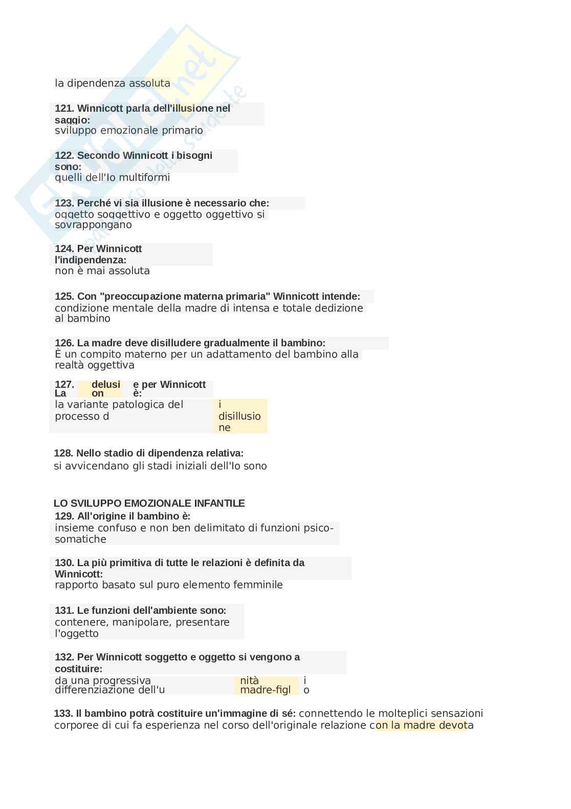 Domande e risposte Psicologia dello sviluppo Pag. 26