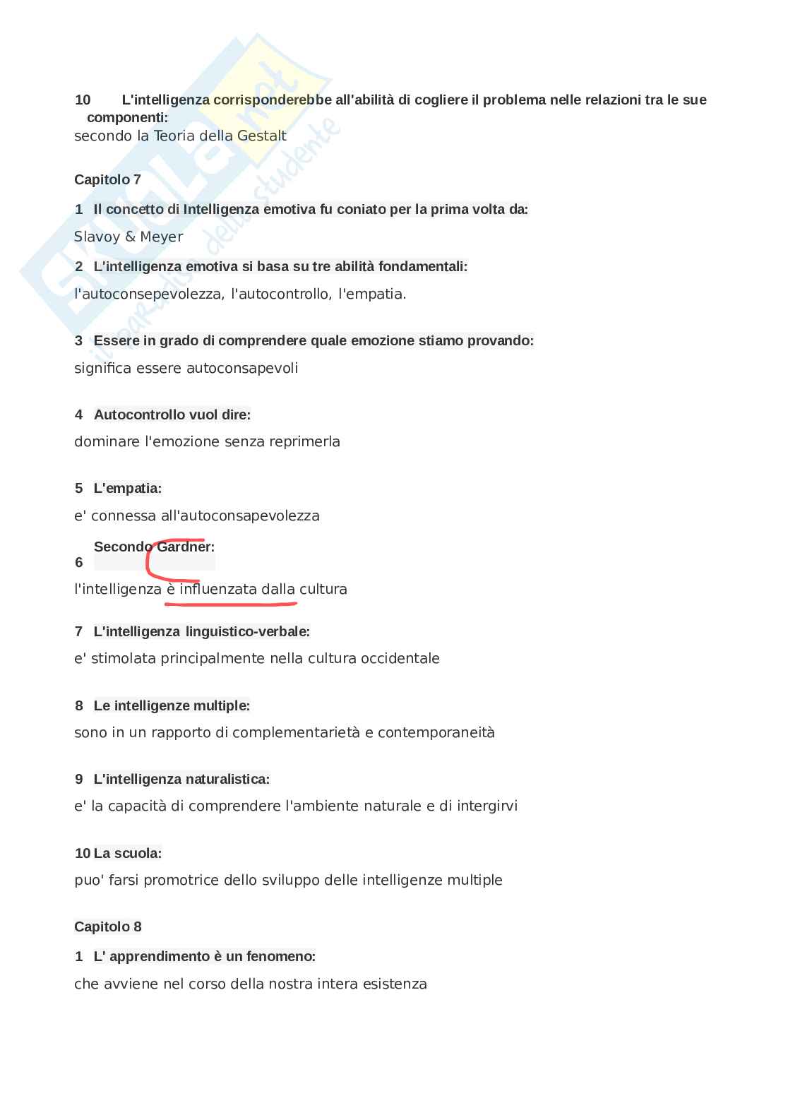 Domande e risposte Psicologia dello sviluppo Pag. 6