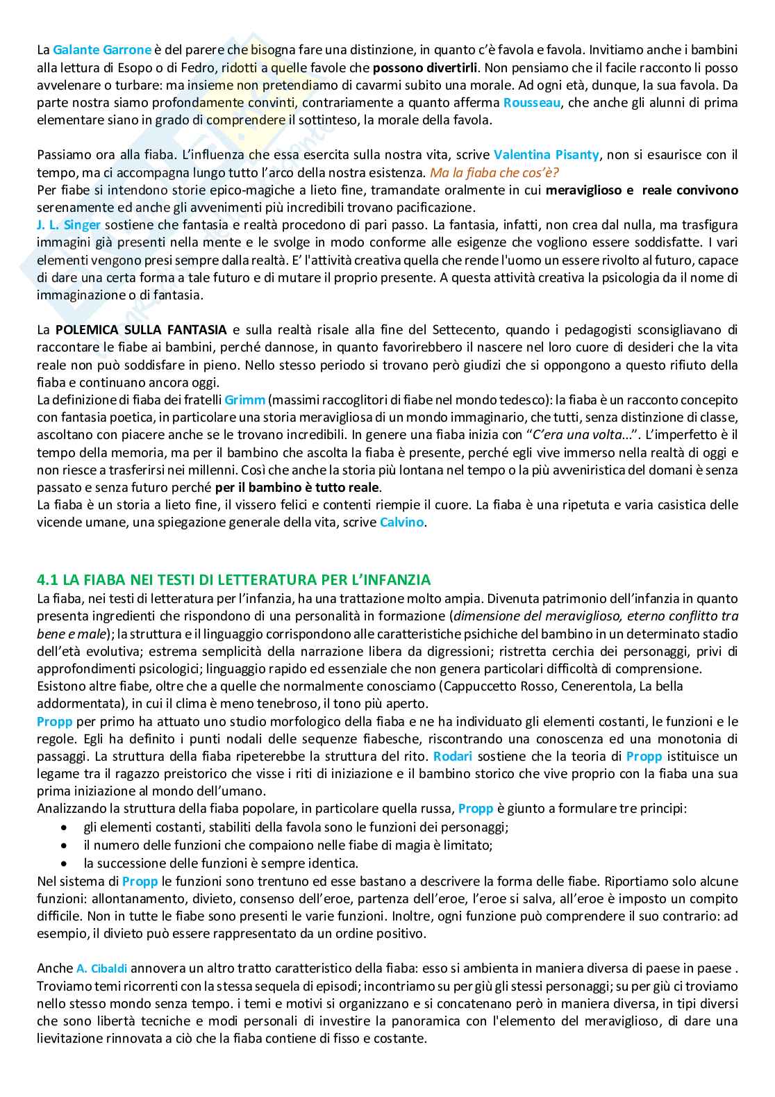 Riassunto esame letteratura per l'infanzia, Prof. Marini  e Domande Letteratura per l’infanzia. Pag. 16