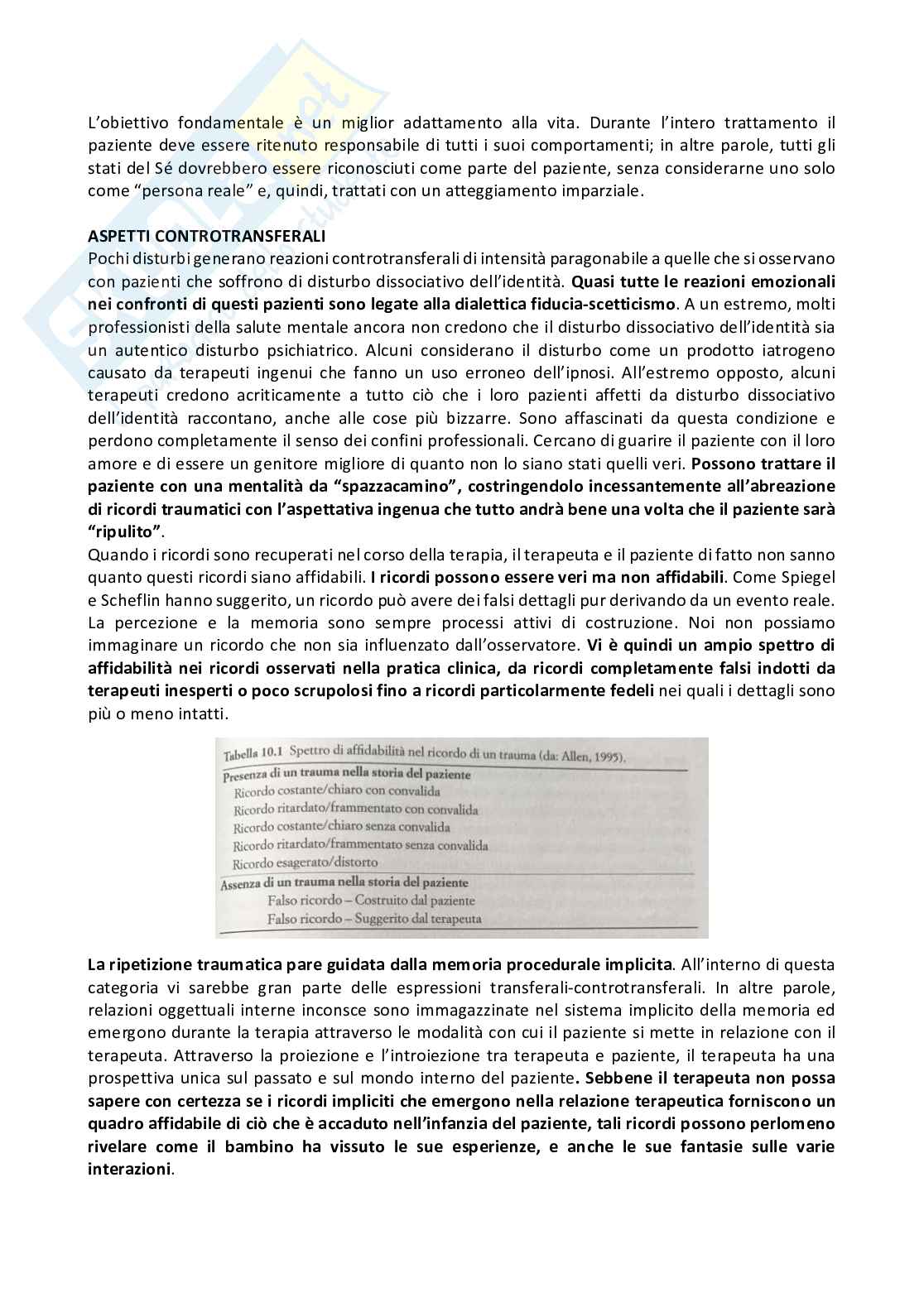 Riassunto esame Psicologia, libro consigliato "Psichiatria psicodinamica" (Glen O. Gabbard) Pag. 31