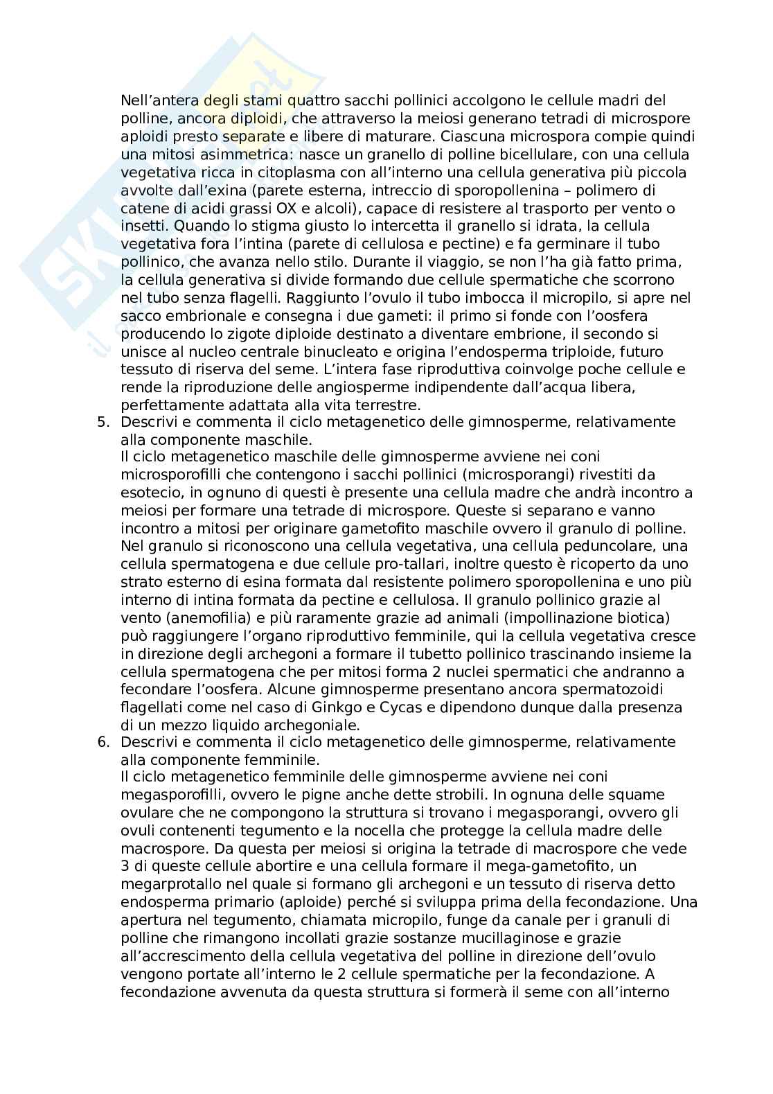 Domande aperte biologia vegetale Pag. 2