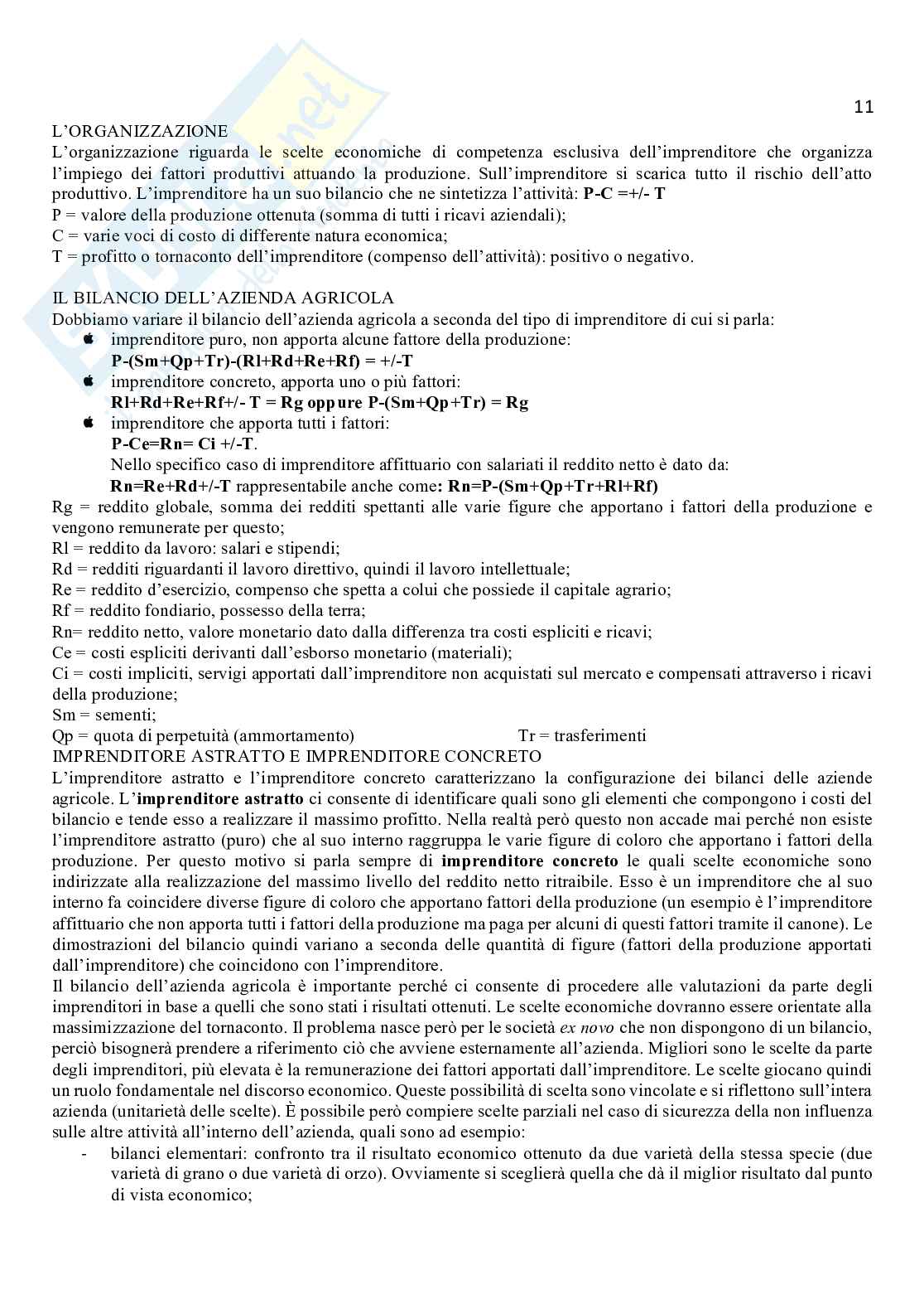 Economia agroalimentare Pag. 11