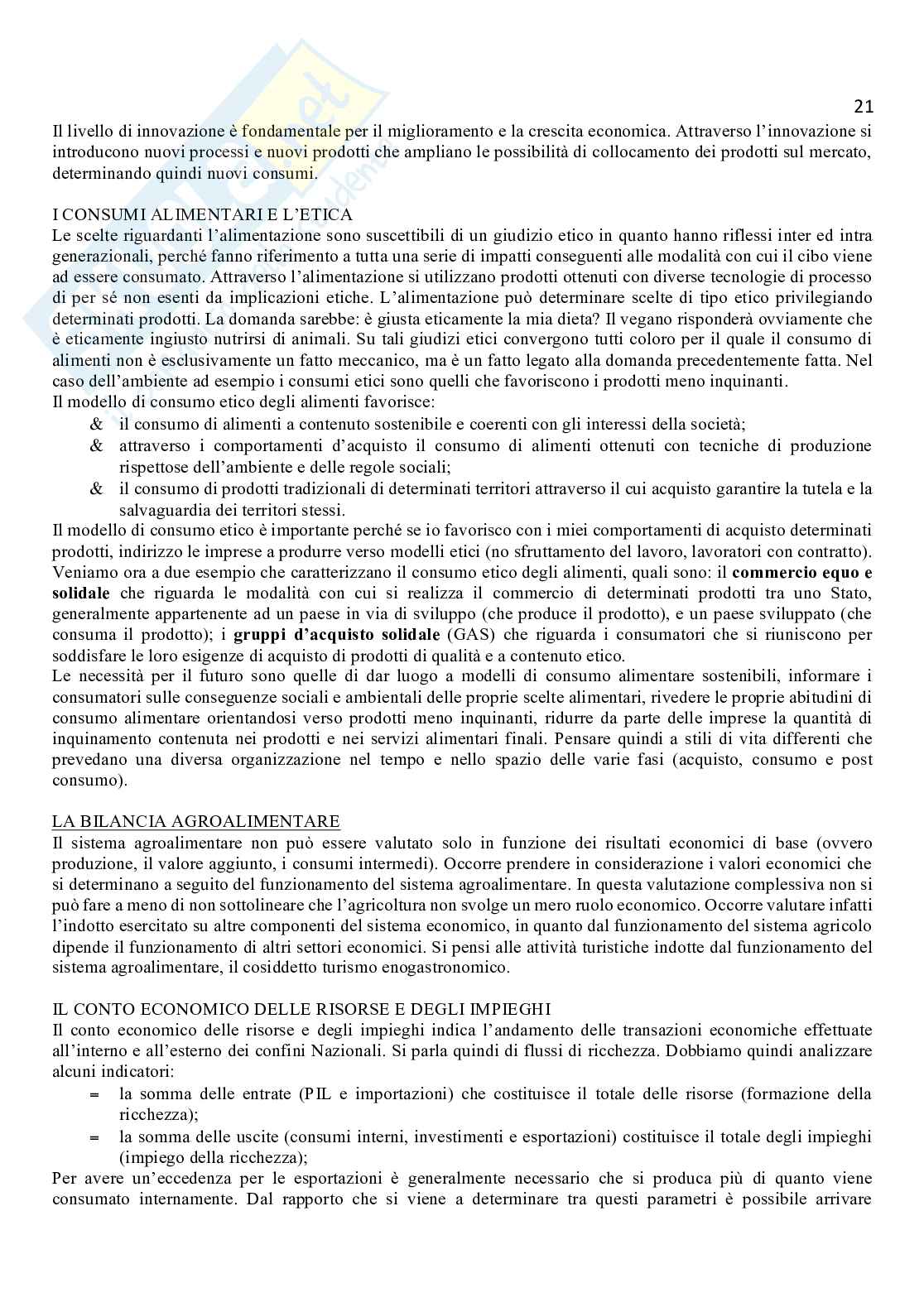 Economia agroalimentare Pag. 21